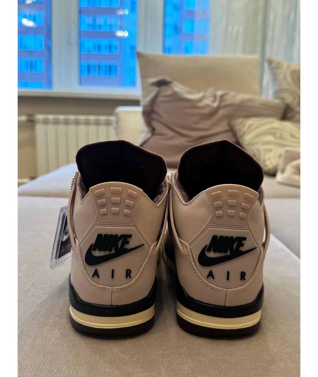 JORDAN Бежевые кожаные кроссовки, фото 4