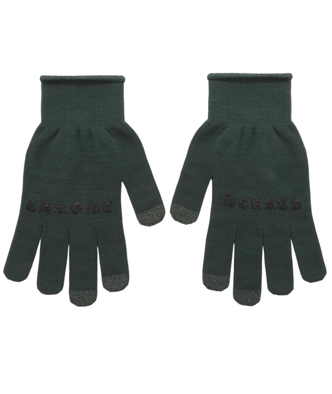 CHROME HEARTS Зеленые перчатки, фото 1