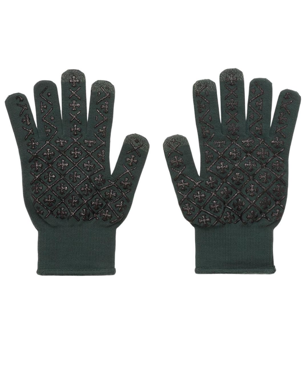 CHROME HEARTS Зеленые перчатки, фото 2