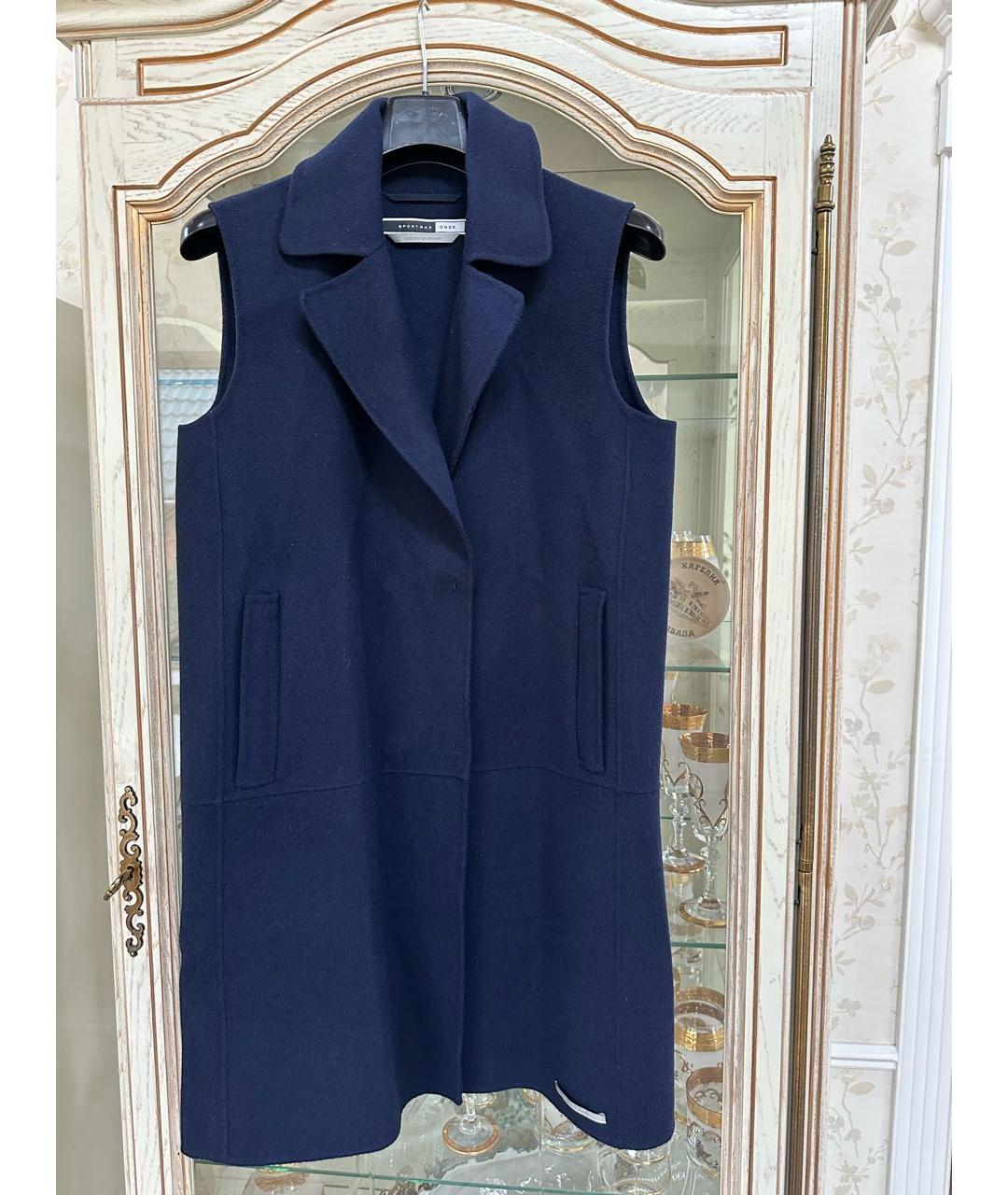 SPORT MAX CODE Темно-синий шерстяной жилет, фото 7