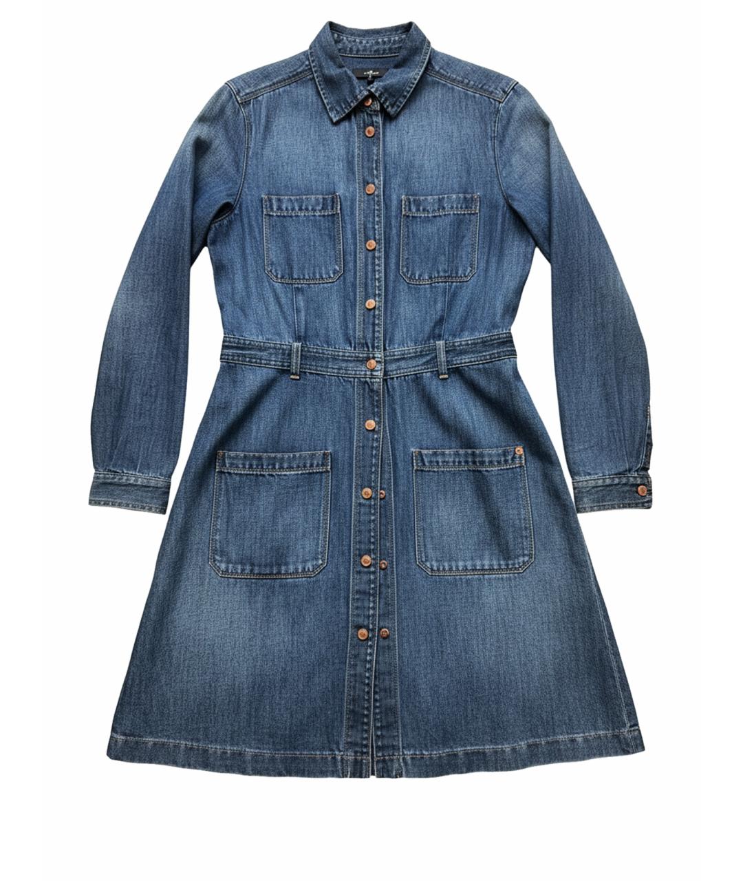 7 FOR ALL MANKIND Синее деним повседневное платье, фото 1