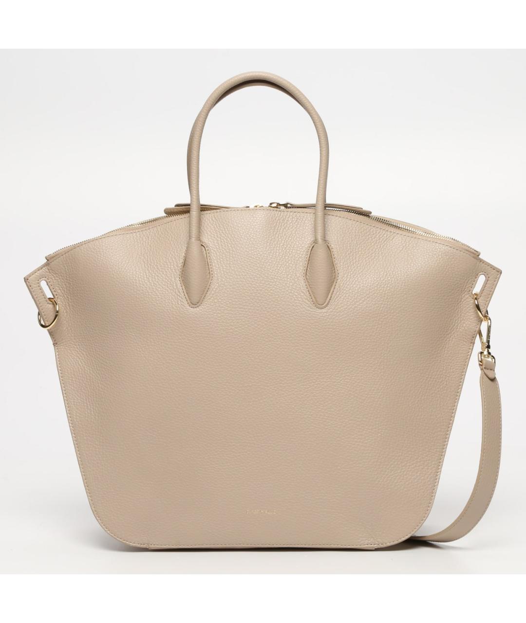 COCCINELLE Бежевая кожаная сумка с короткими ручками, фото 6