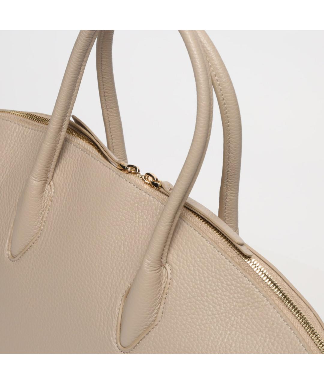 COCCINELLE Бежевая кожаная сумка с короткими ручками, фото 3