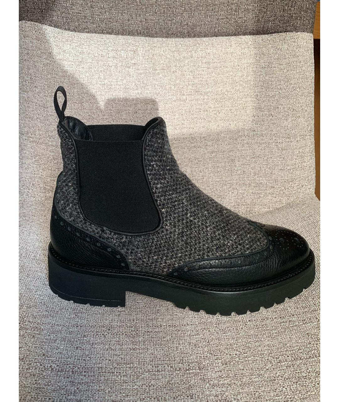 DOUCAL'S Антрацитовые текстильные полусапоги, фото 9