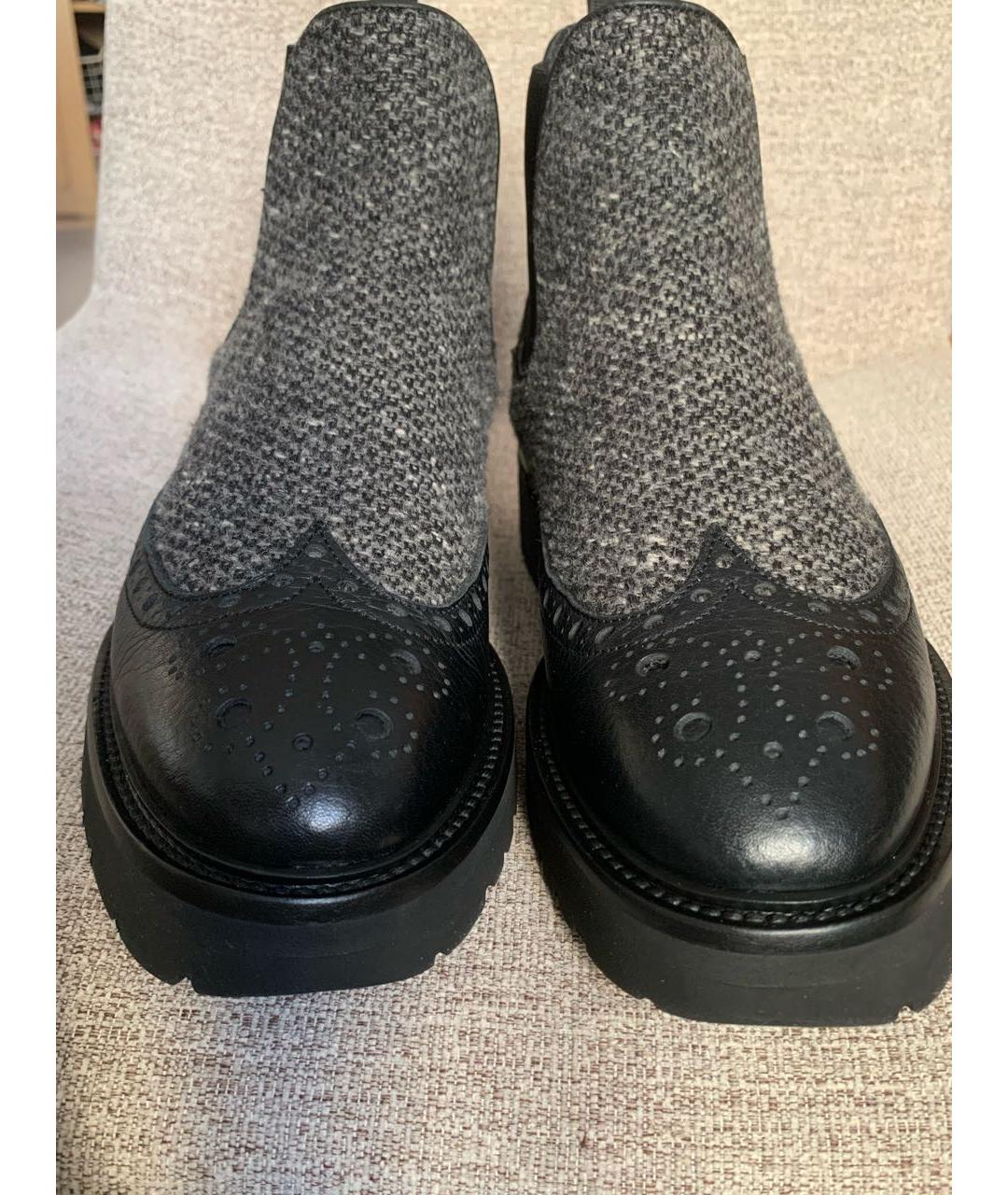 DOUCAL'S Антрацитовые текстильные полусапоги, фото 2