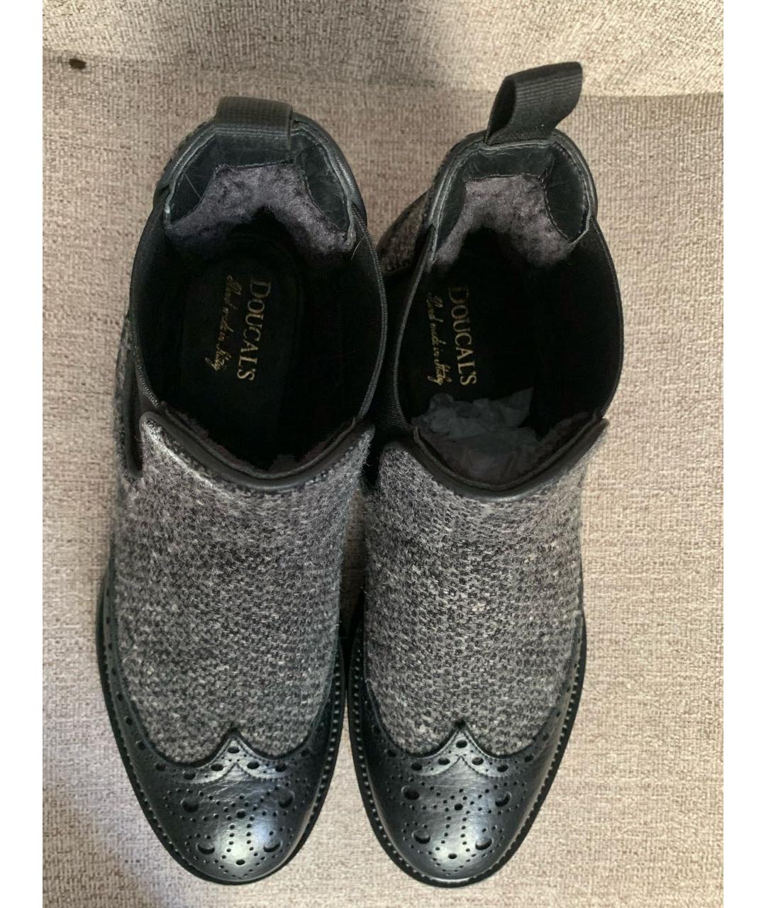 DOUCAL'S Антрацитовые текстильные полусапоги, фото 8