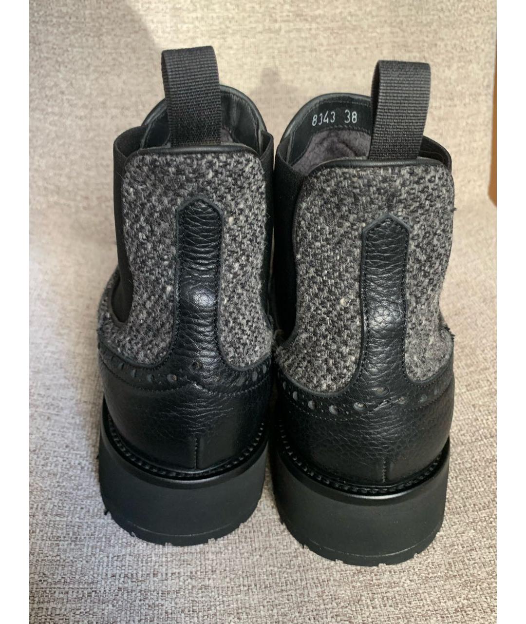 DOUCAL'S Антрацитовые текстильные полусапоги, фото 4