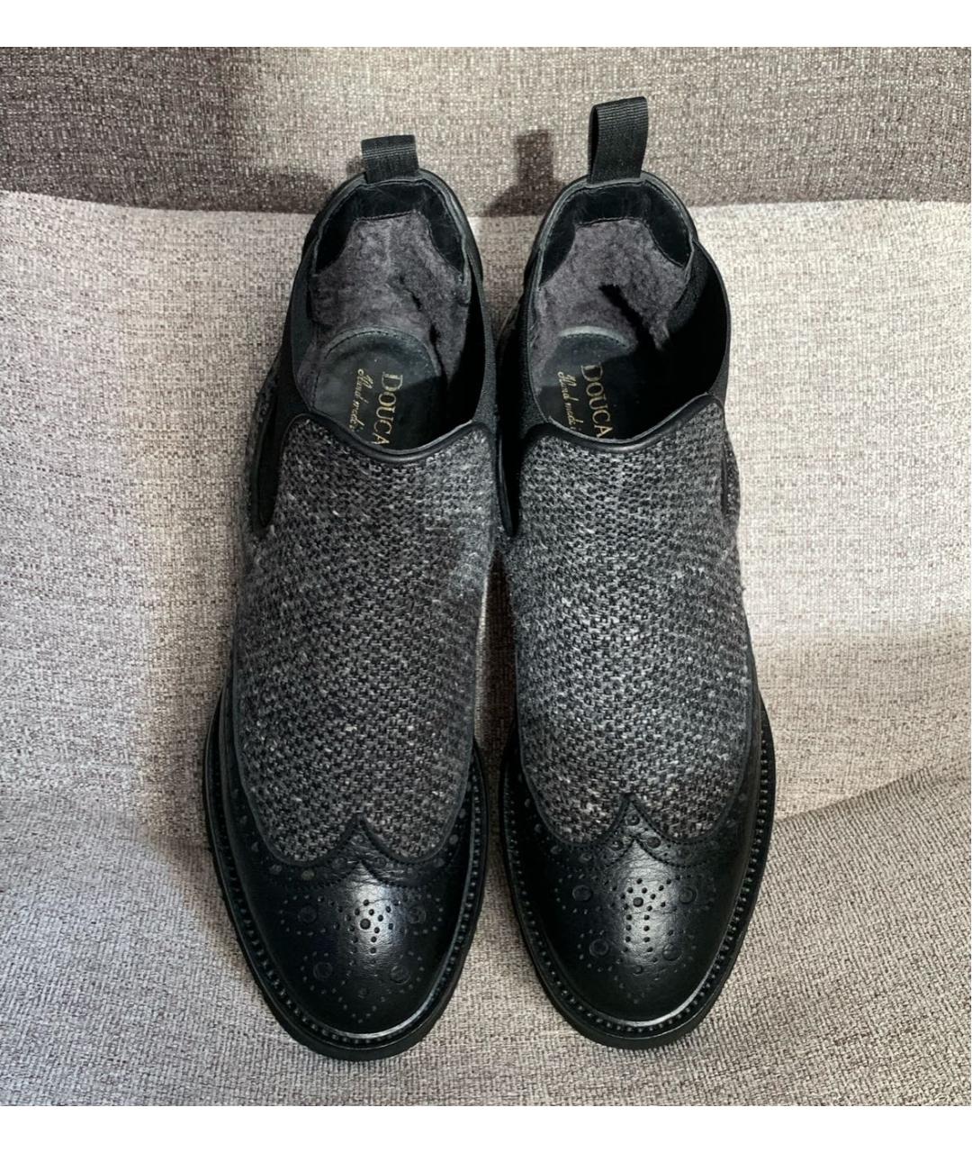 DOUCAL'S Антрацитовые текстильные полусапоги, фото 3