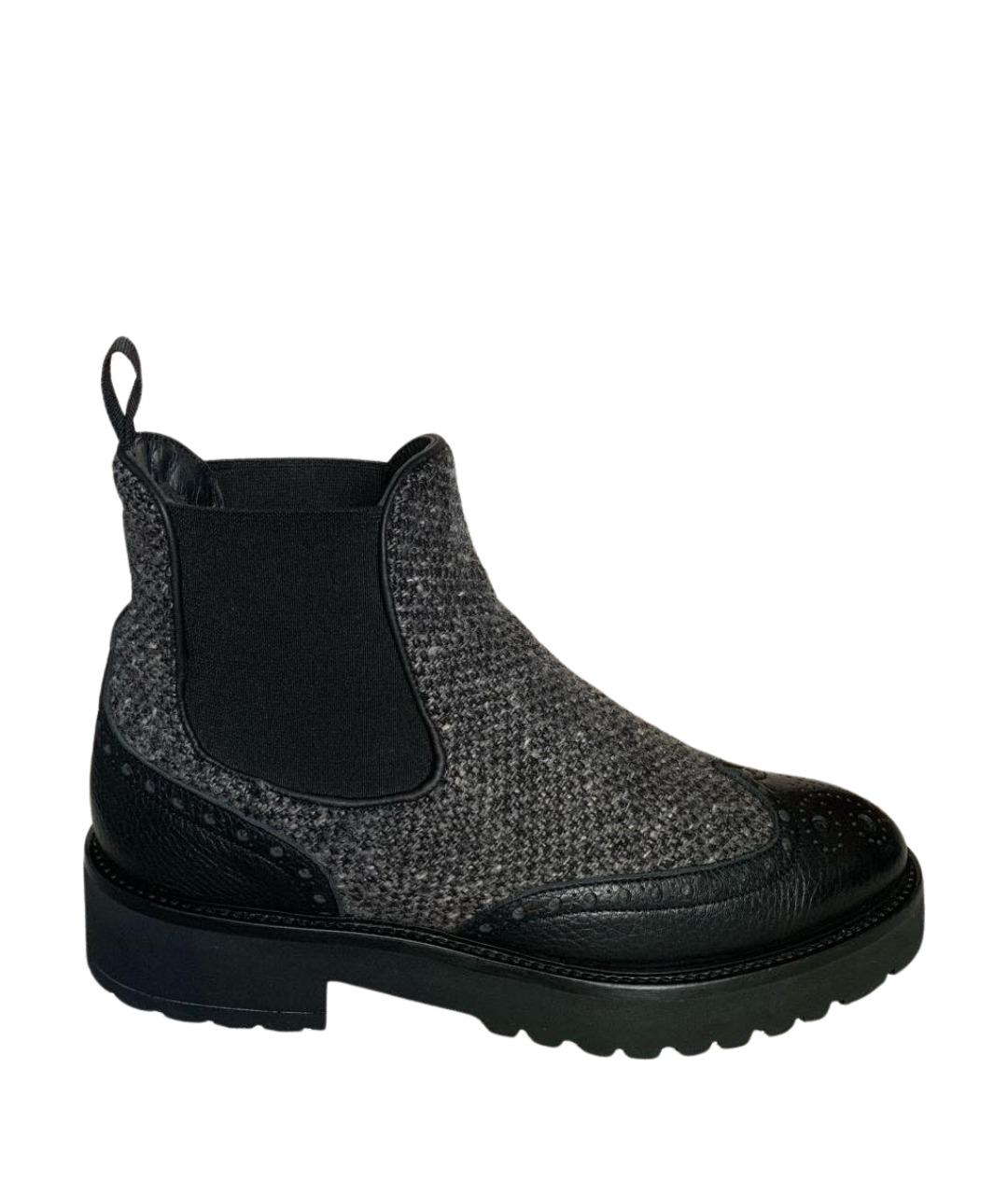 DOUCAL'S Антрацитовые текстильные полусапоги, фото 1