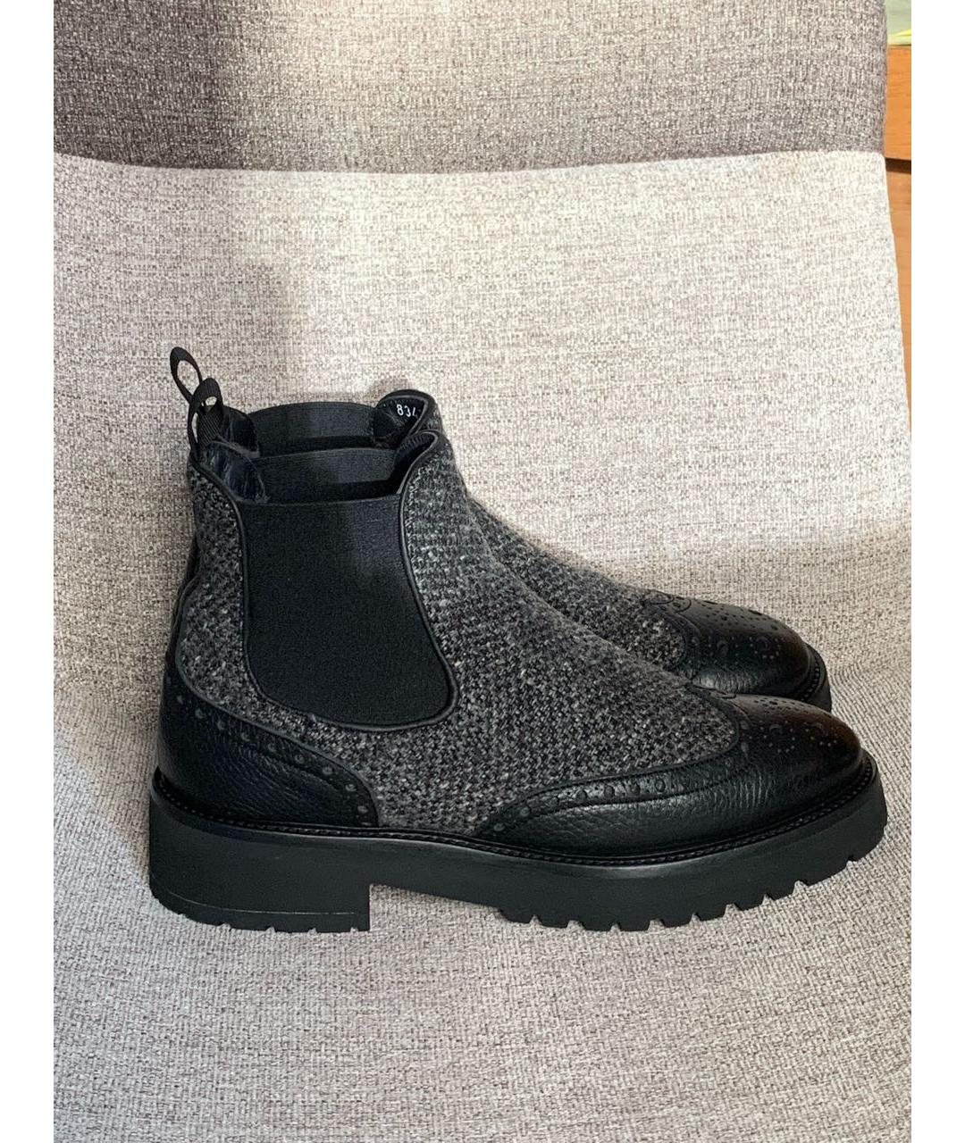 DOUCAL'S Антрацитовые текстильные полусапоги, фото 5