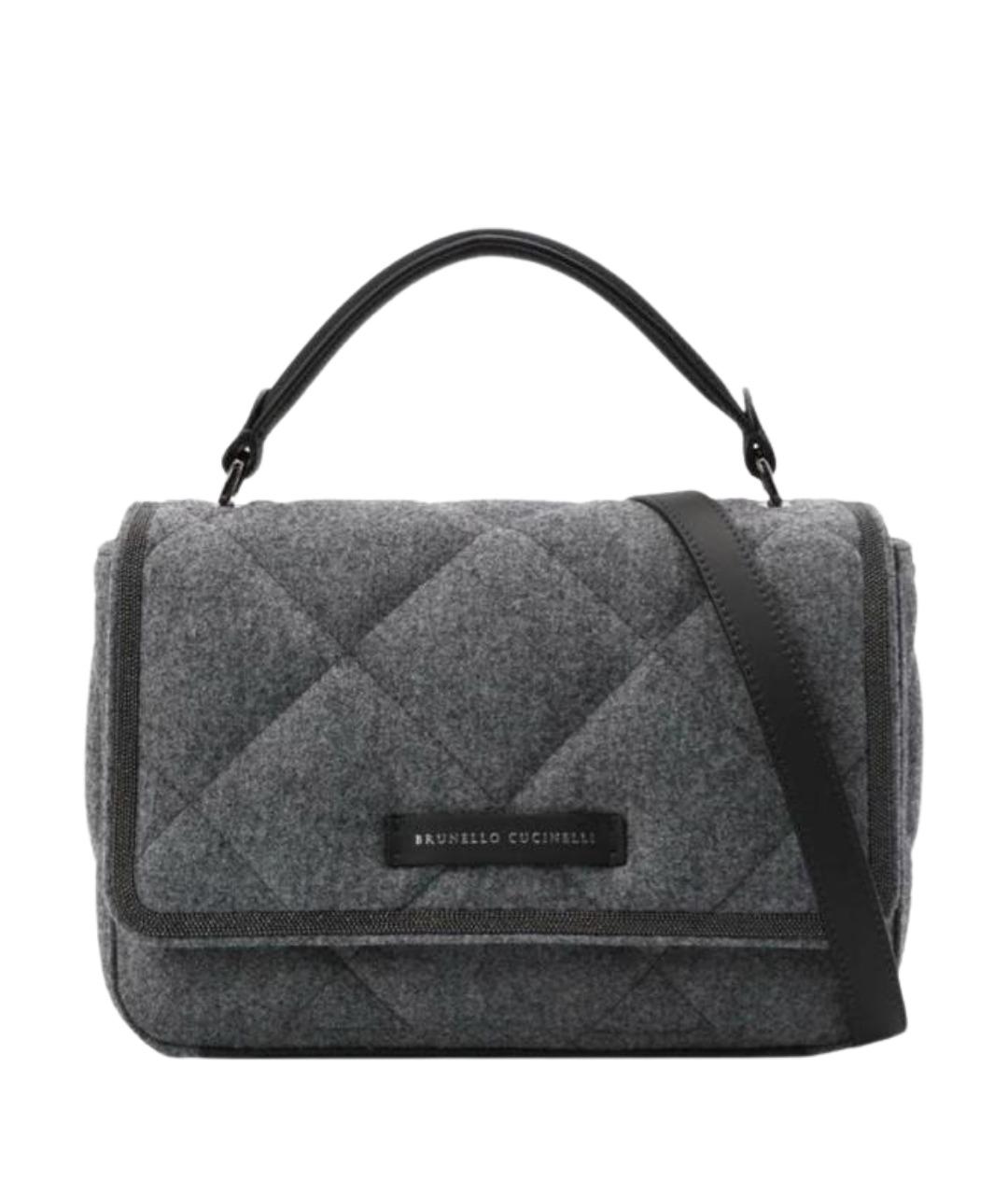 BRUNELLO CUCINELLI Серая тканевая сумка через плечо, фото 1