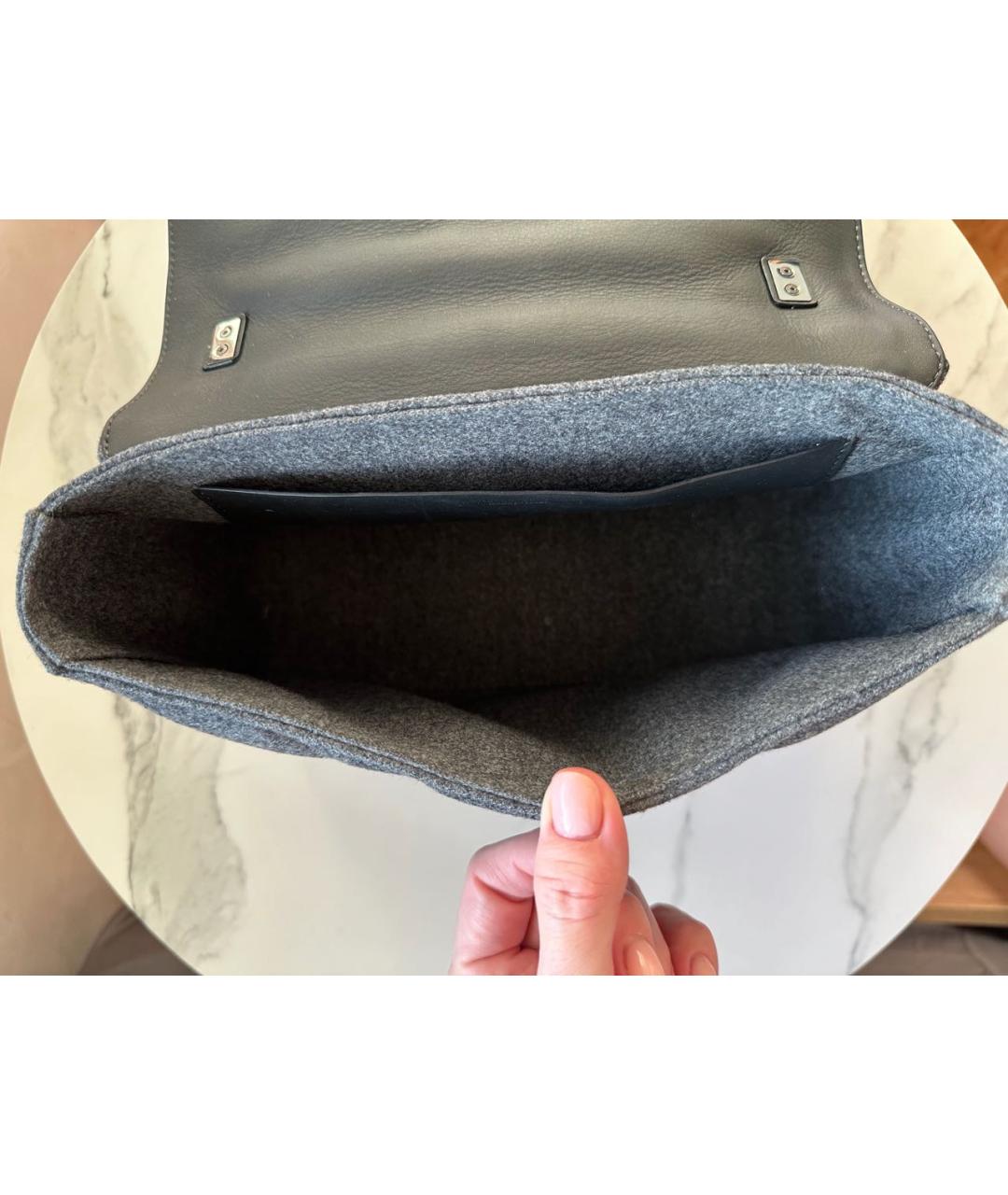 BRUNELLO CUCINELLI Серая тканевая сумка через плечо, фото 8