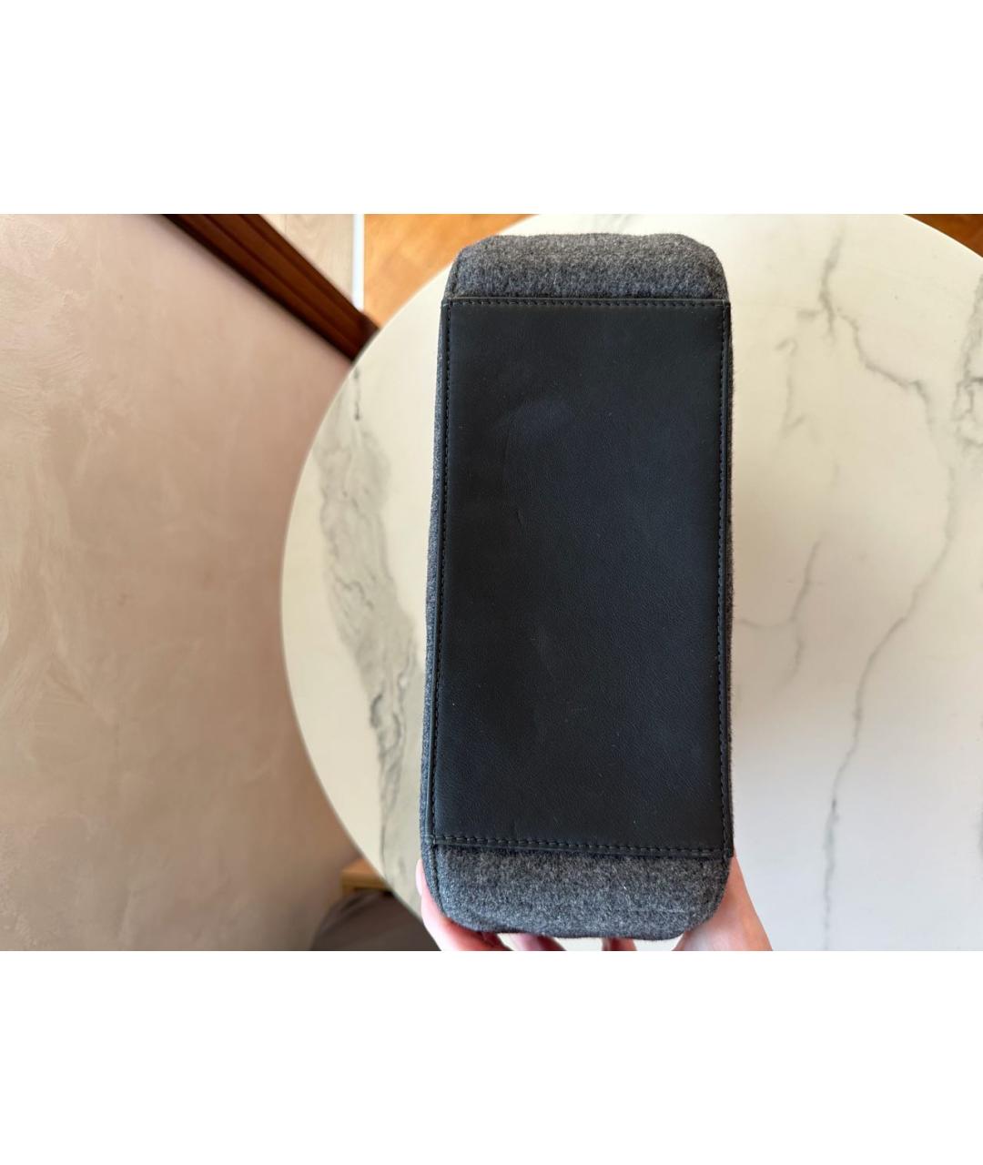 BRUNELLO CUCINELLI Серая тканевая сумка через плечо, фото 6