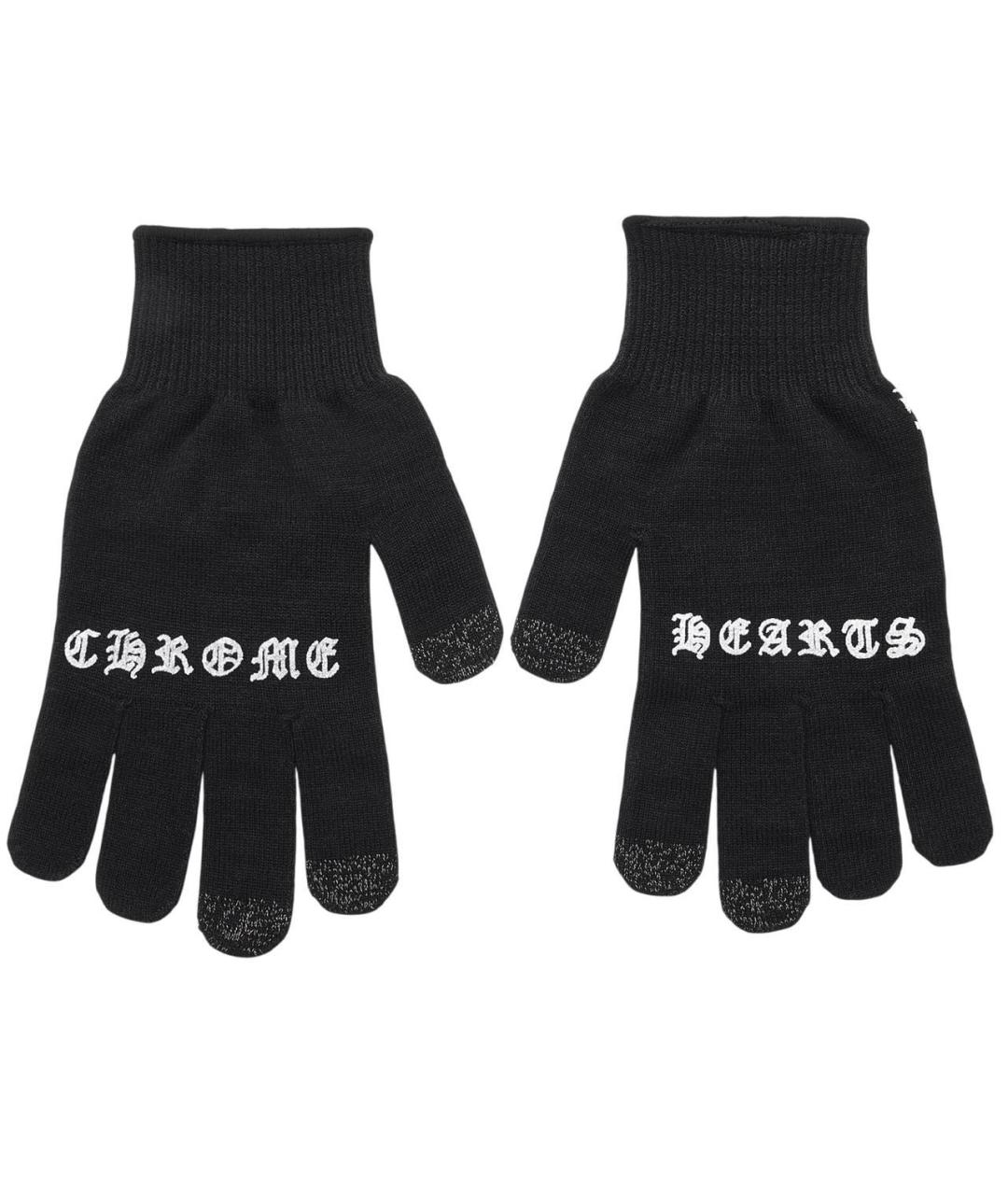 CHROME HEARTS Черные перчатки, фото 1