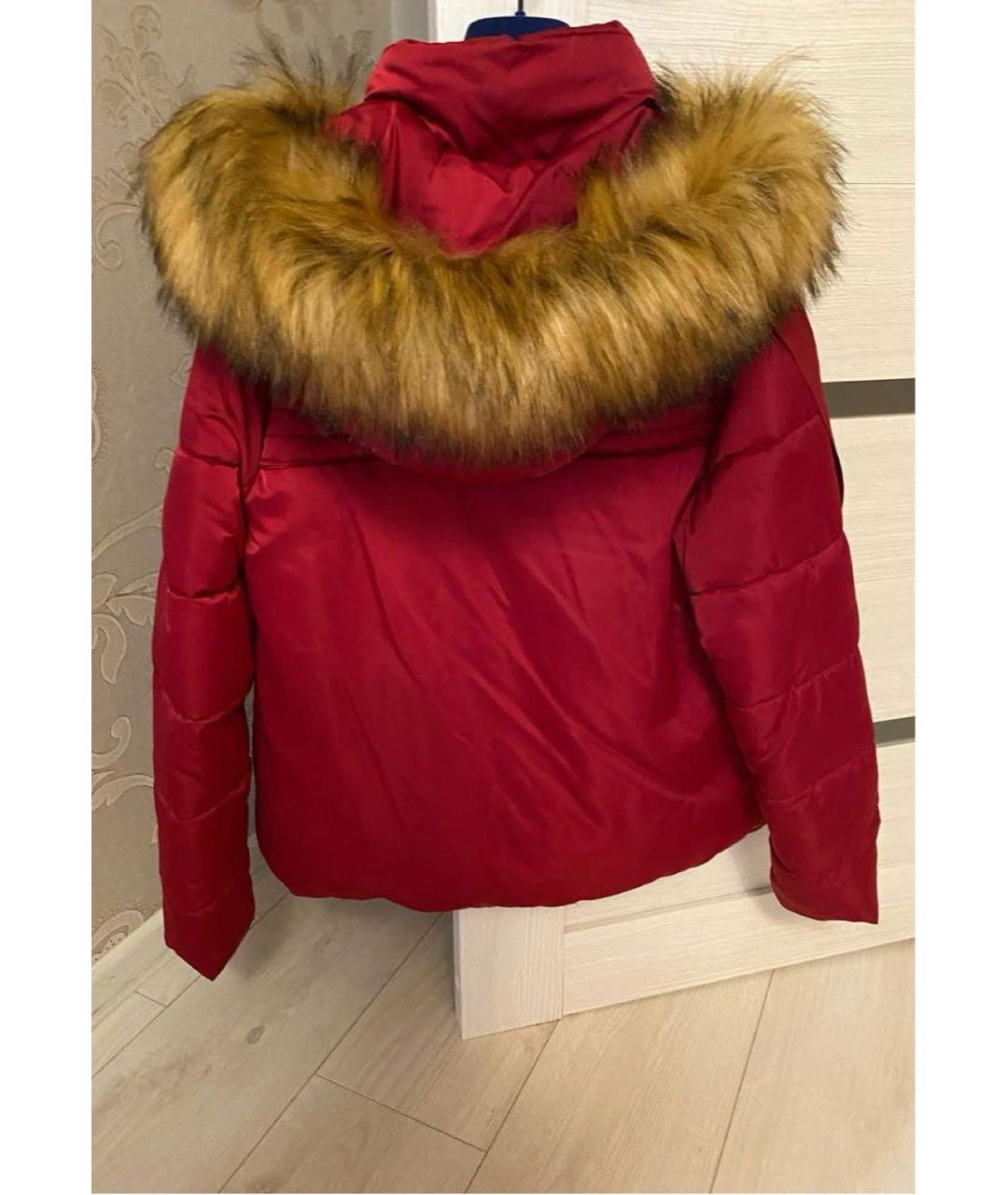 TRUSSARDI JEANS Бордовый полиамидовый пуховик, фото 2