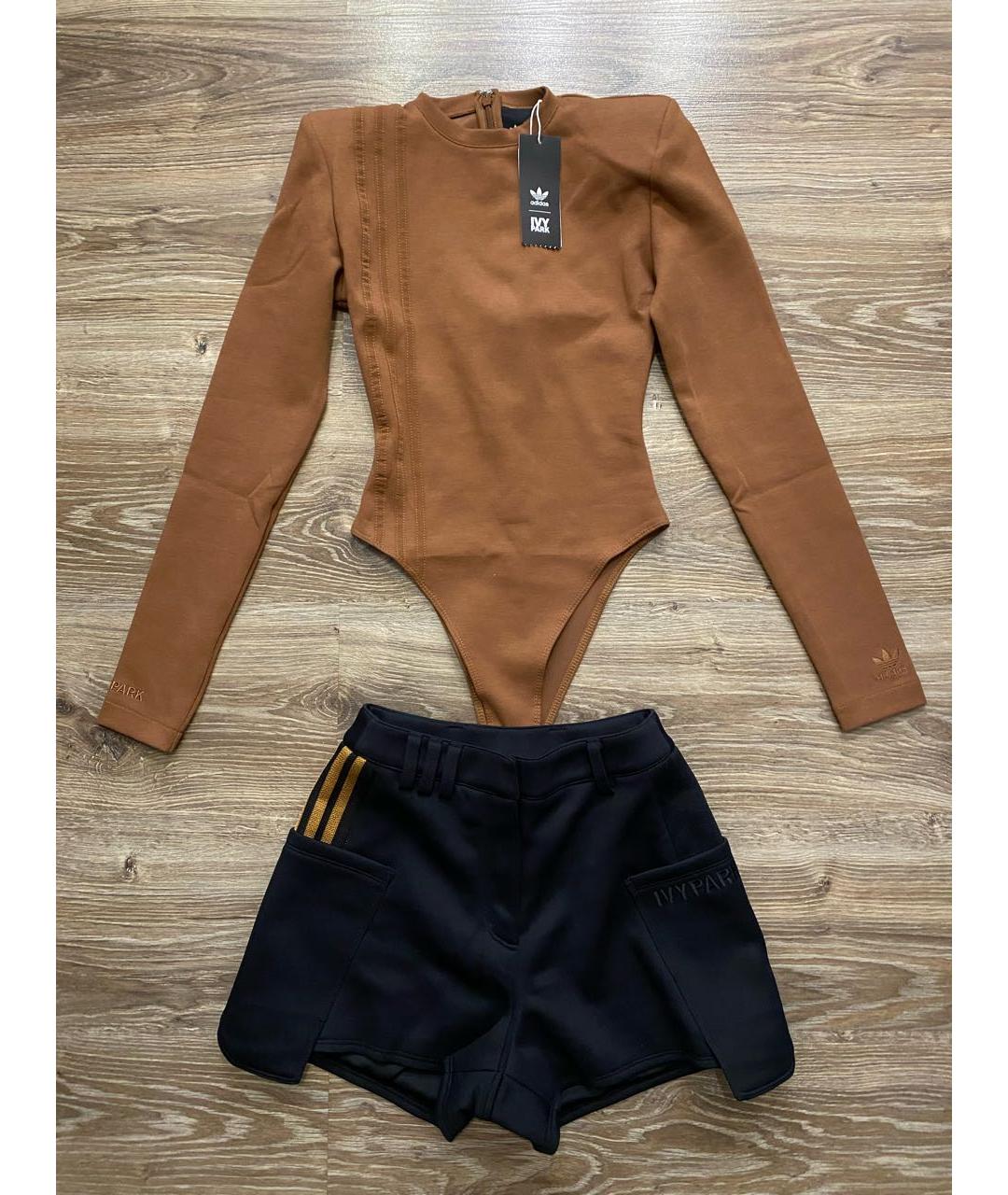 ADIDAS Черный хлопко-эластановый костюм с брюками, фото 3