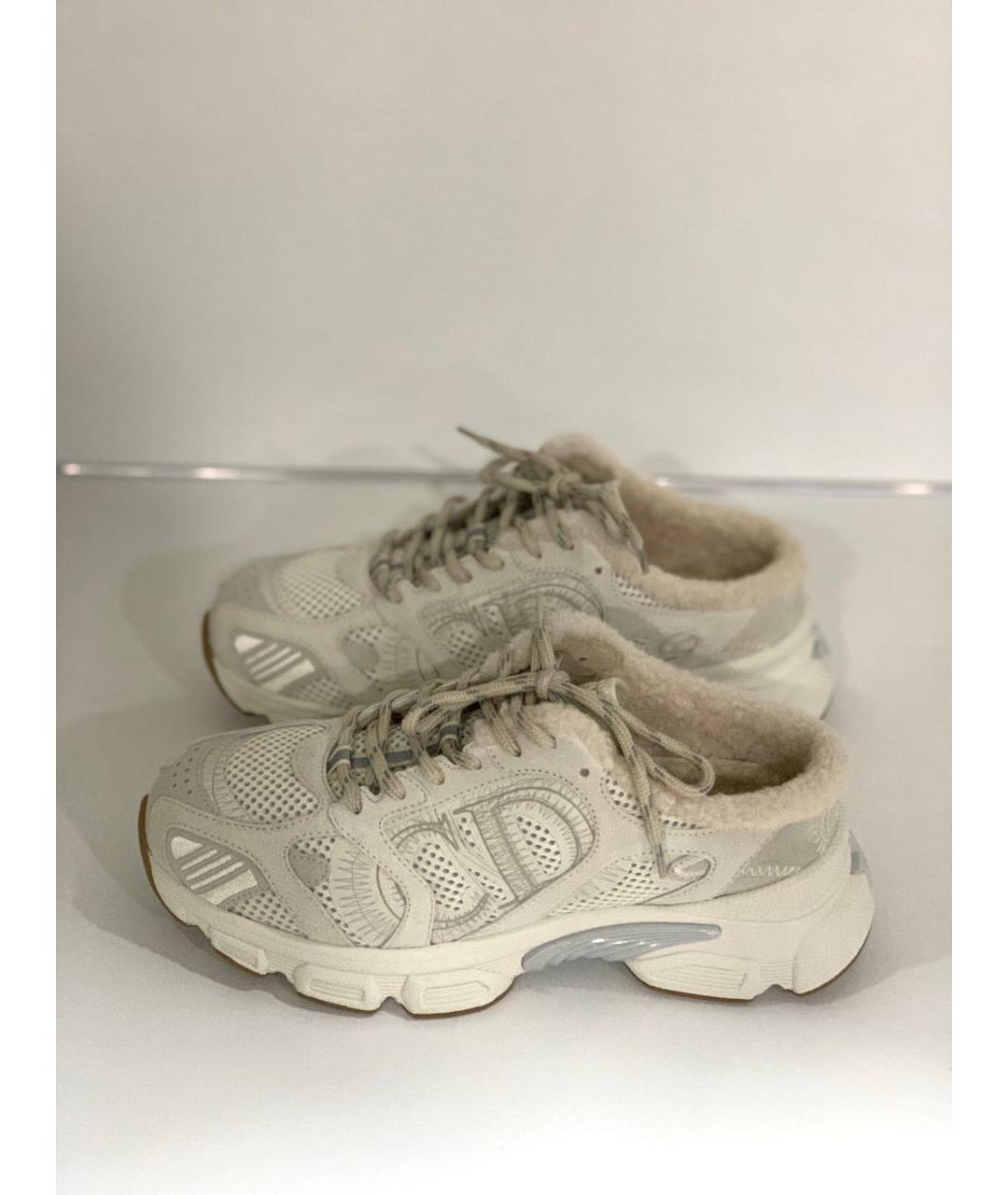 CHRISTIAN DIOR Серые кожаные кроссовки, фото 6