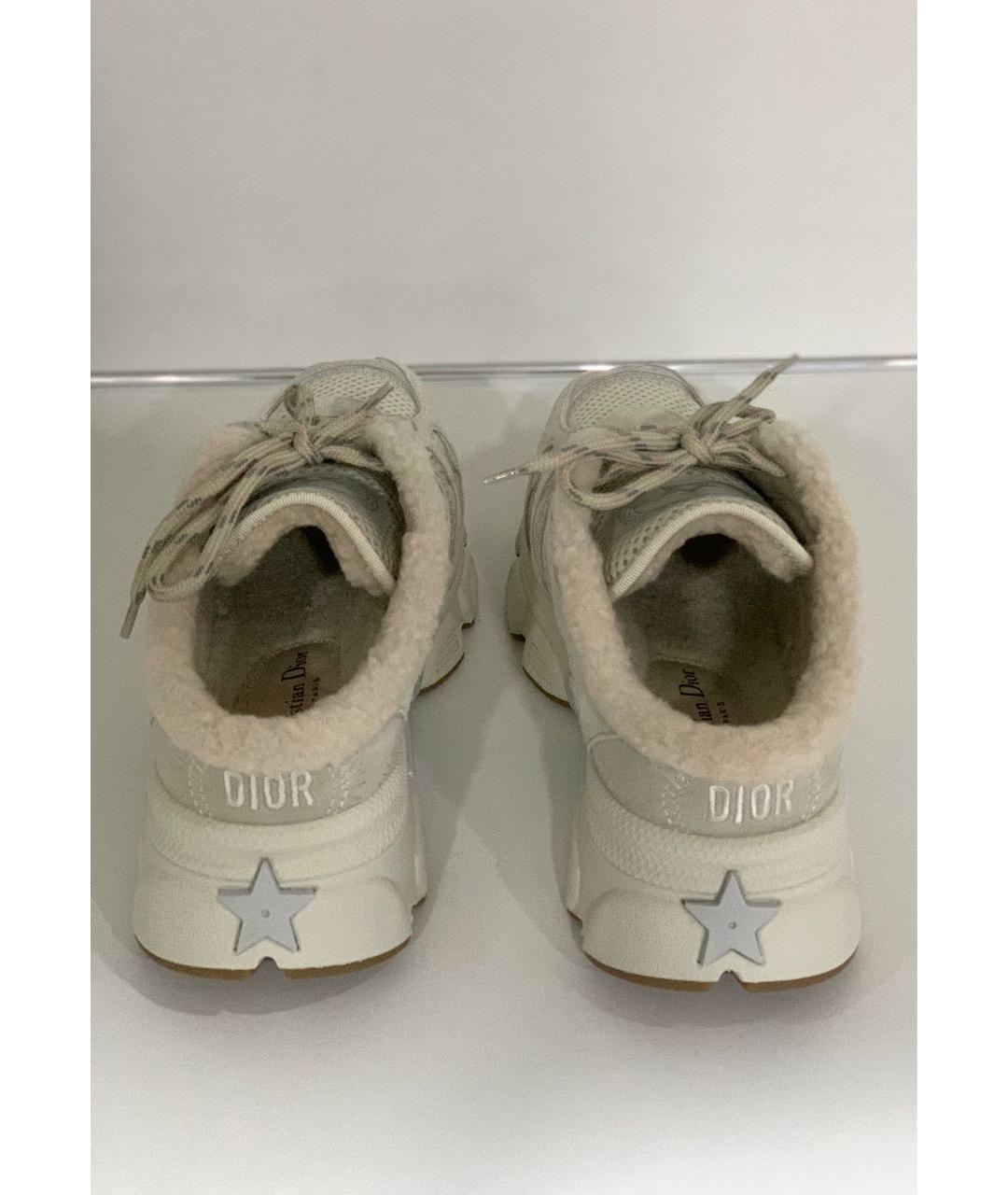 CHRISTIAN DIOR Серые кожаные кроссовки, фото 3