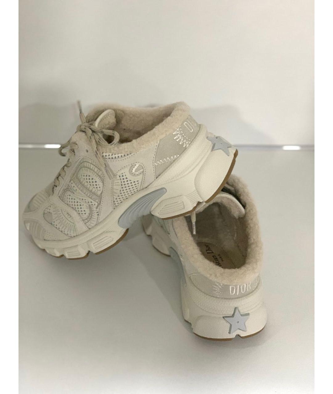 CHRISTIAN DIOR Серые кожаные кроссовки, фото 4
