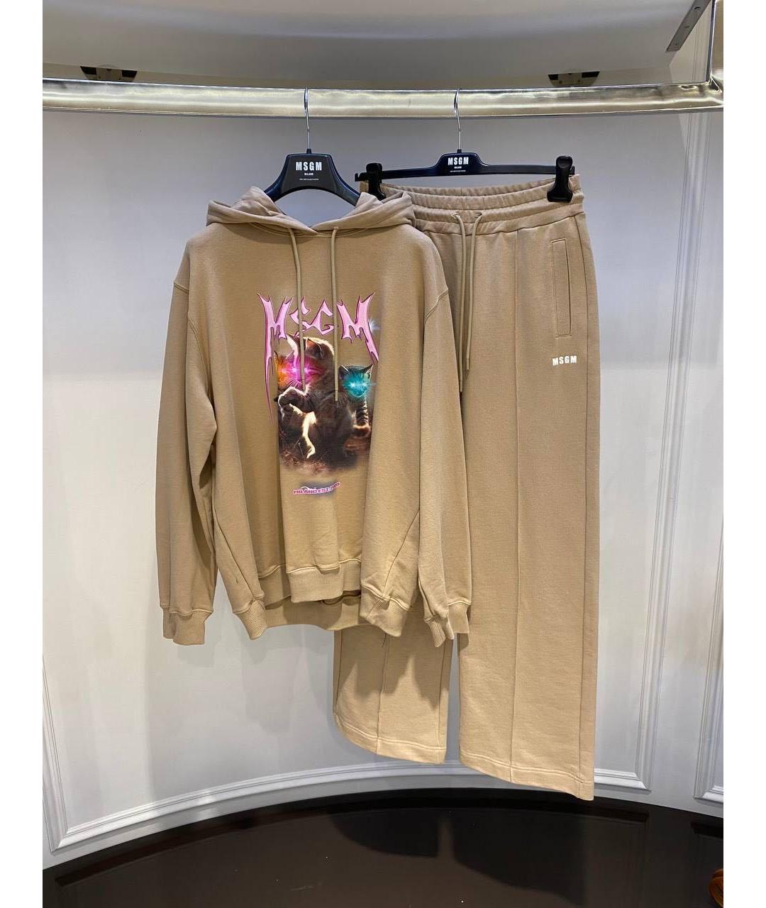 MSGM Бежевые спортивные брюки и шорты, фото 3