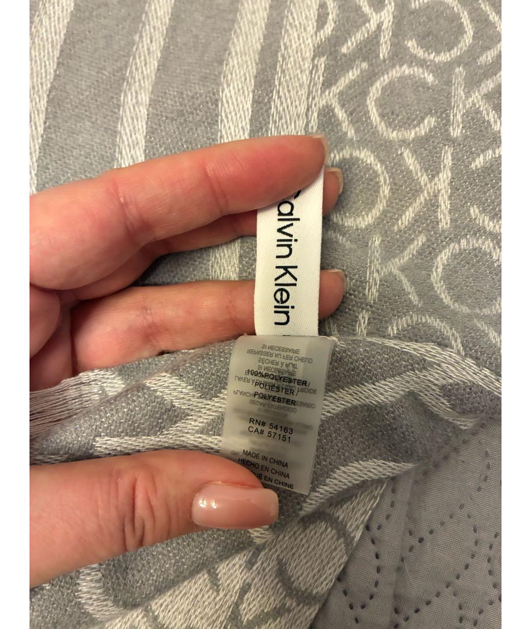 CALVIN KLEIN Серый шарф, фото 4