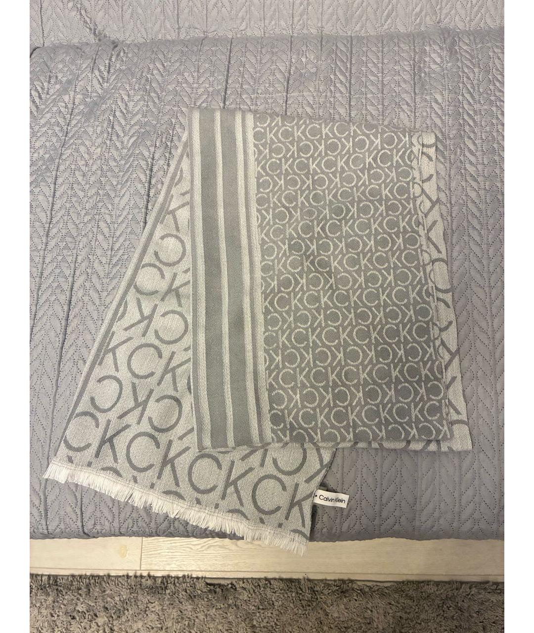CALVIN KLEIN Серый шарф, фото 5