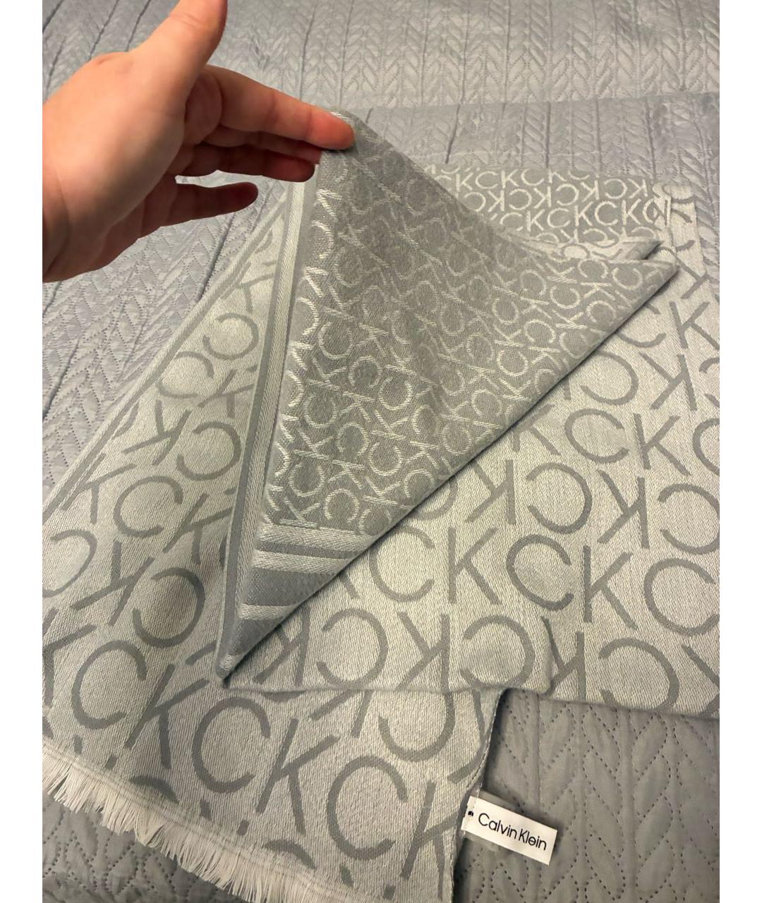 CALVIN KLEIN Серый шарф, фото 2