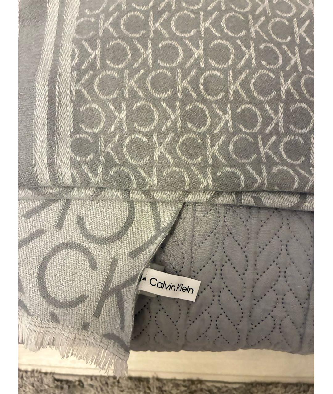 CALVIN KLEIN Серый шарф, фото 3