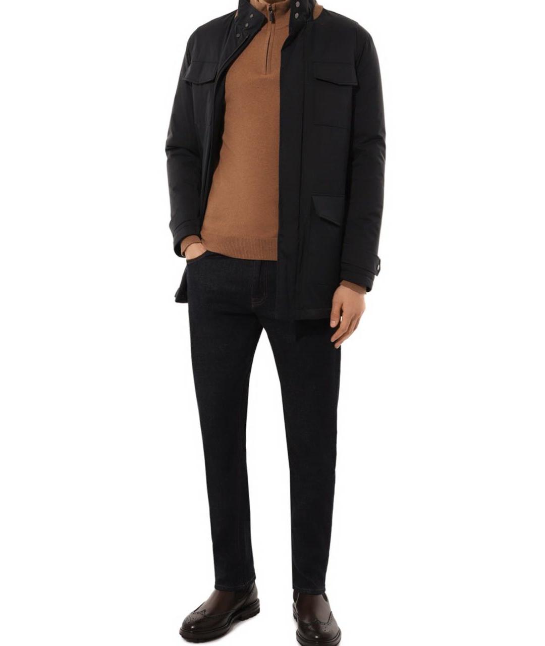 KITON Темно-синяя полиэстеровая куртка, фото 2