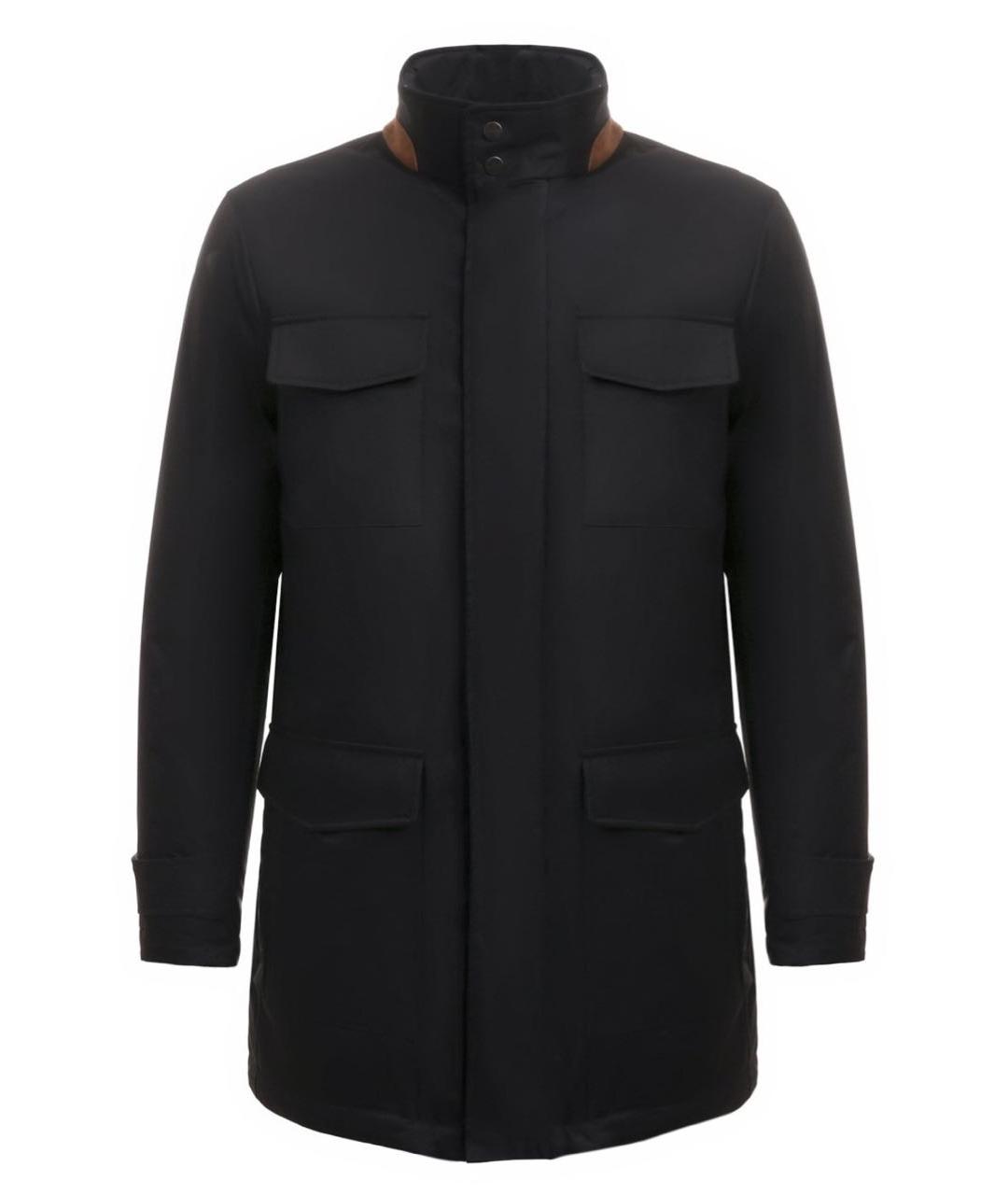 KITON Темно-синяя полиэстеровая куртка, фото 1