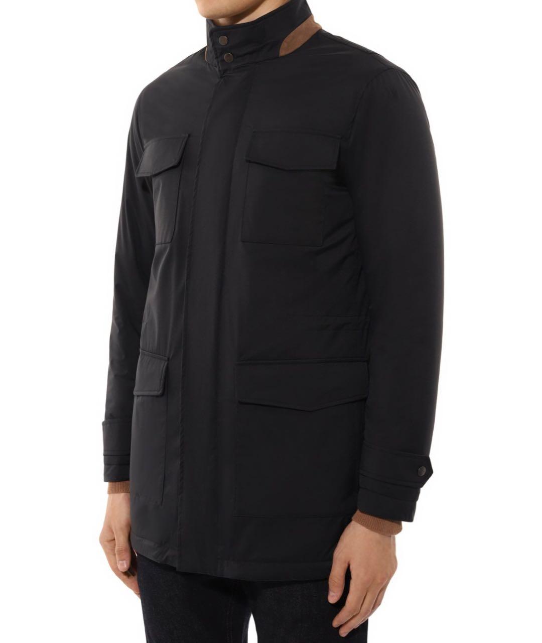 KITON Темно-синяя полиэстеровая куртка, фото 5