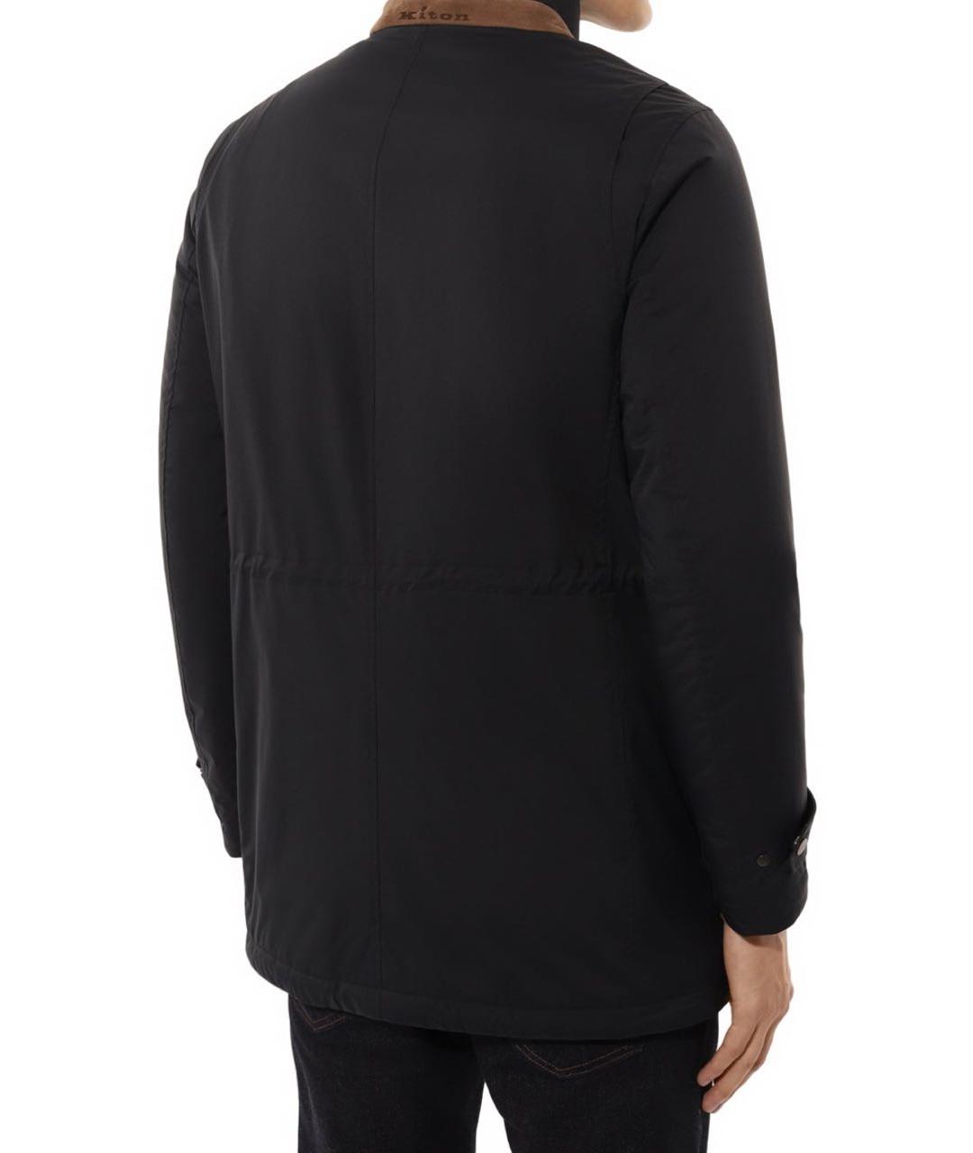 KITON Темно-синяя полиэстеровая куртка, фото 4