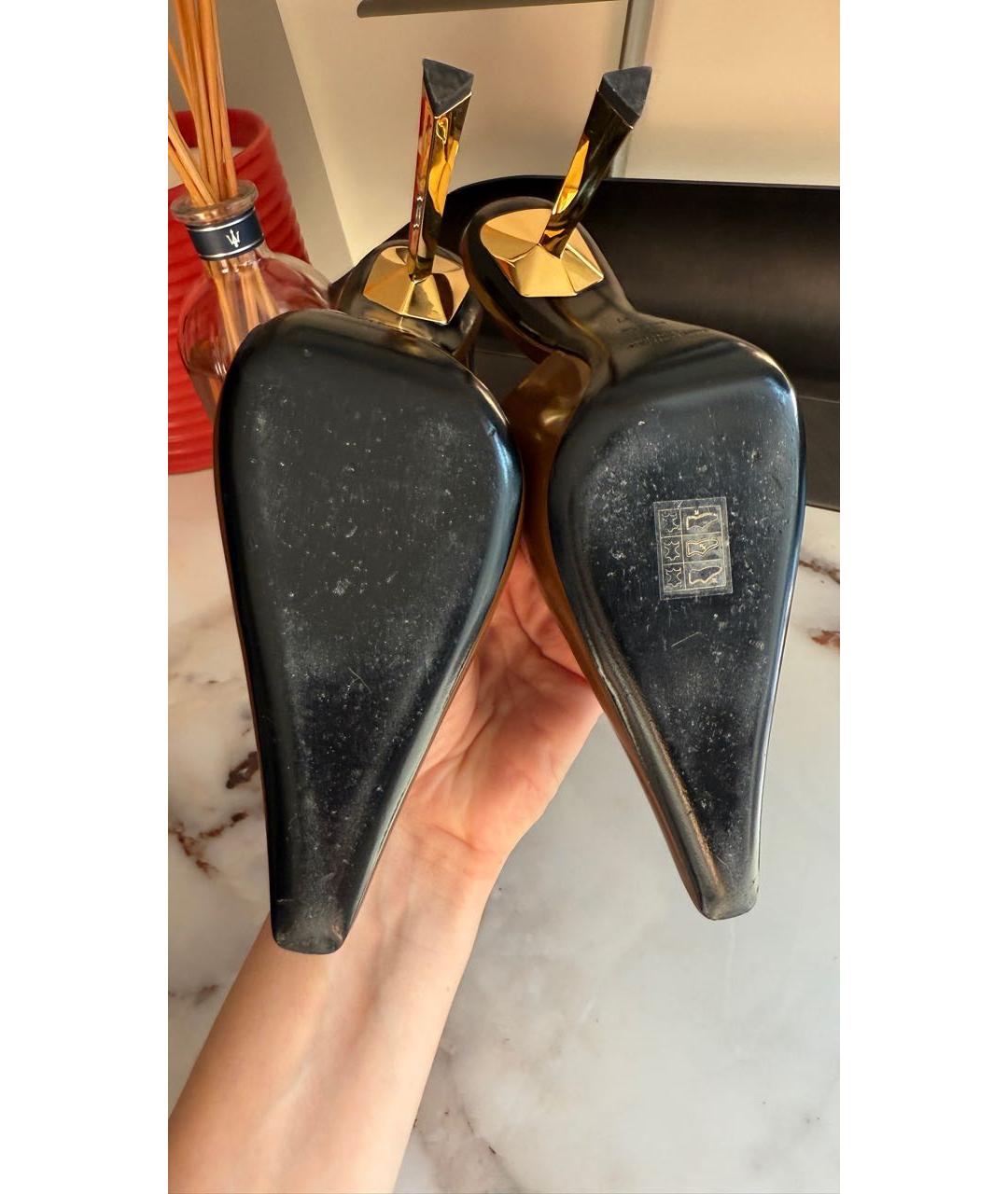 SAINT LAURENT Коричневые кожаные туфли, фото 5