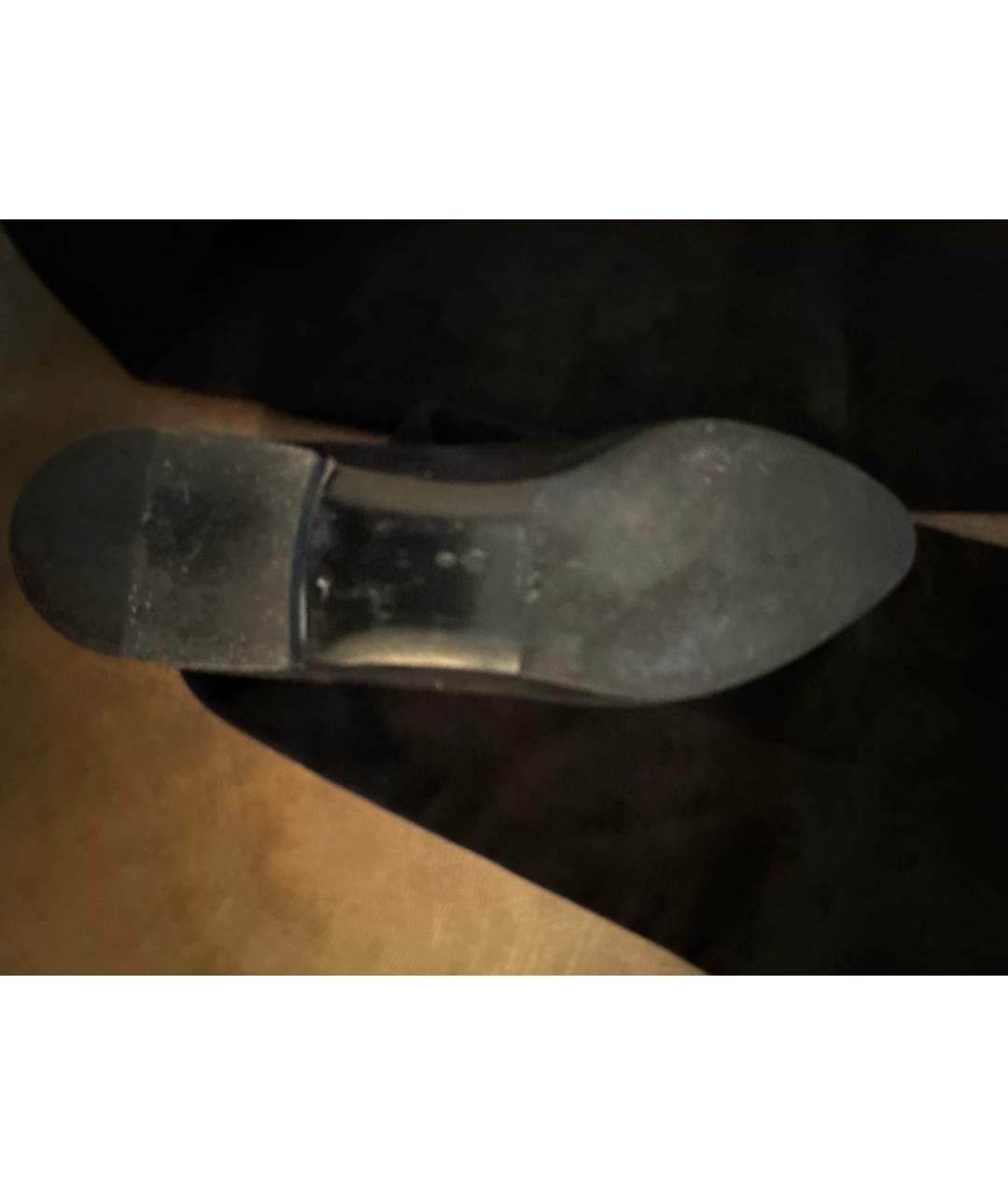 CHANEL Черные замшевые ботфорты, фото 8