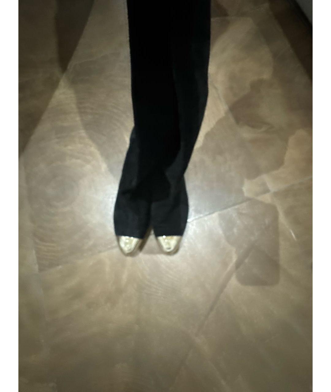 CHANEL Черные замшевые ботфорты, фото 4