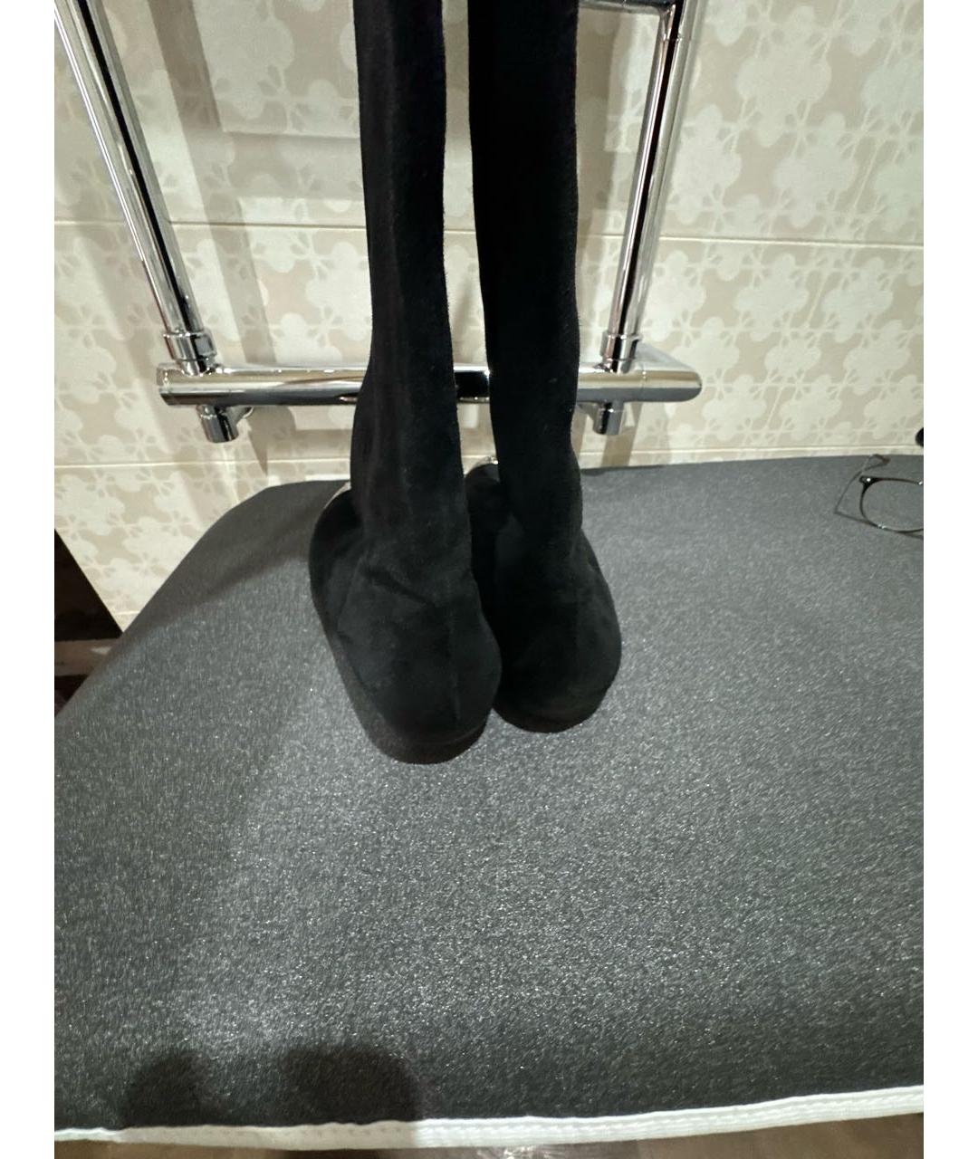 CHANEL Черные замшевые ботфорты, фото 5