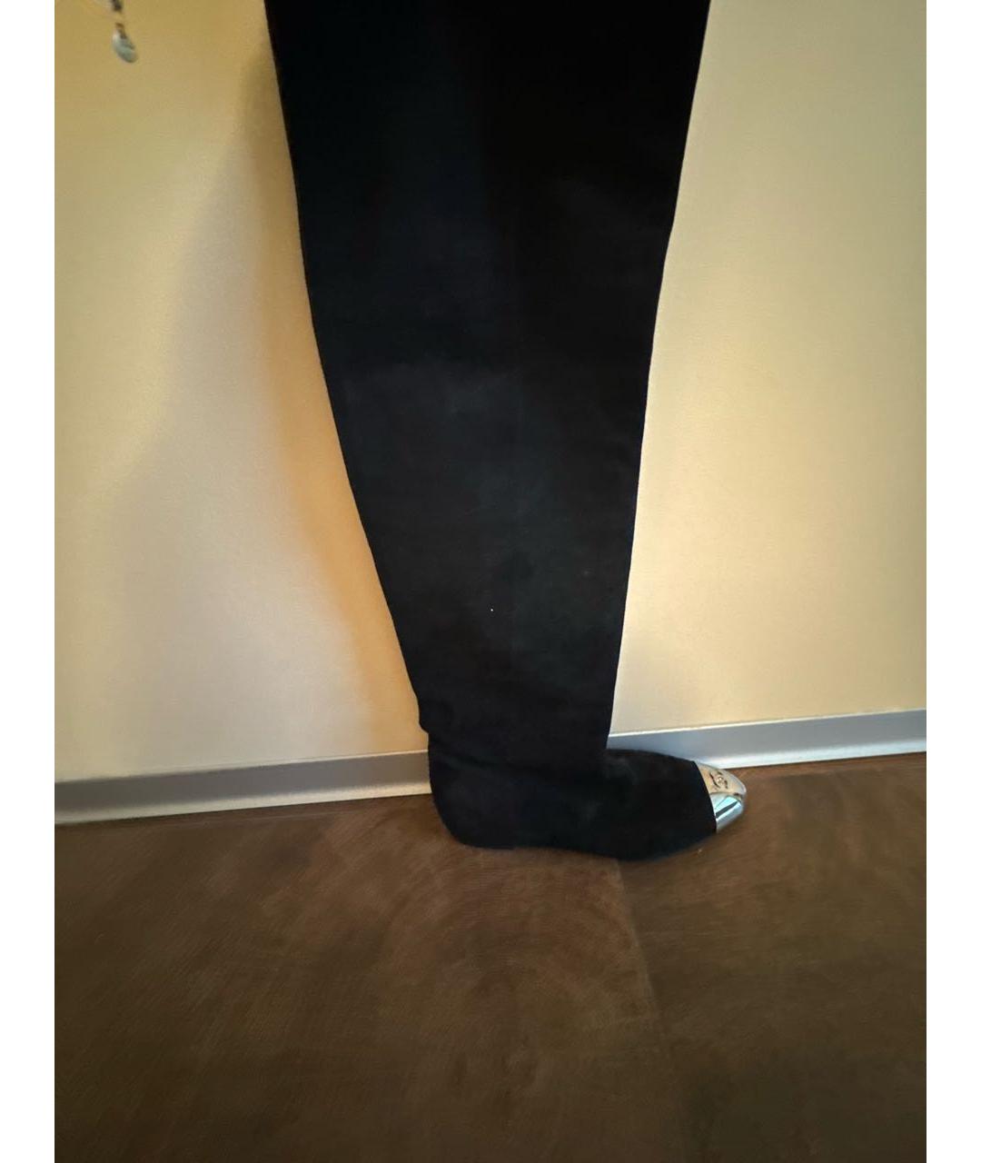 CHANEL Черные замшевые ботфорты, фото 2