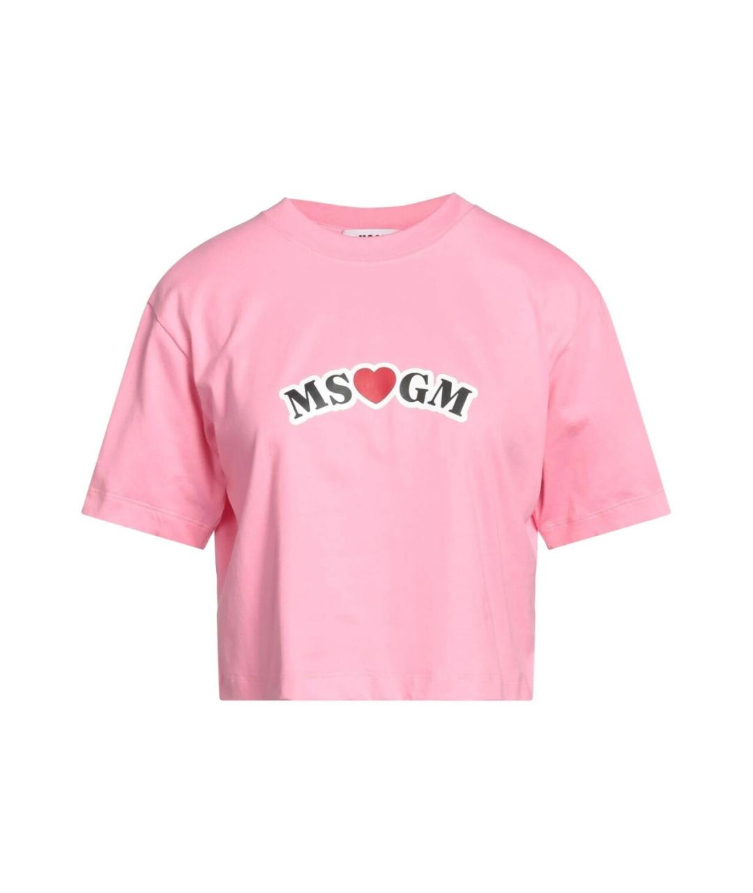 MSGM Розовая хлопковая футболка, фото 1