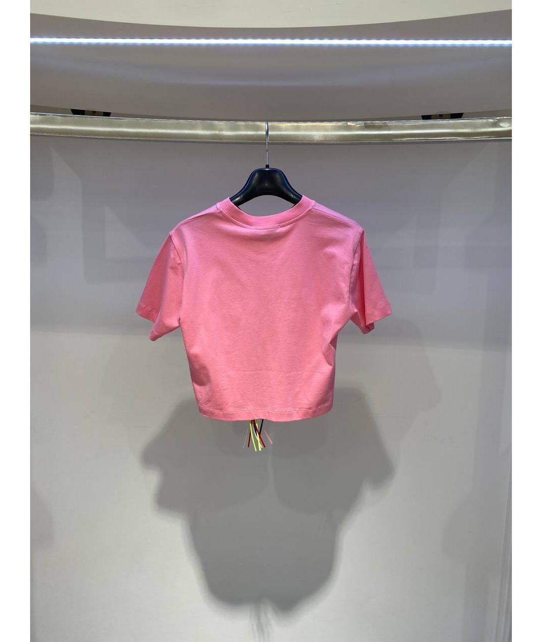 MSGM Розовая хлопковая футболка, фото 3
