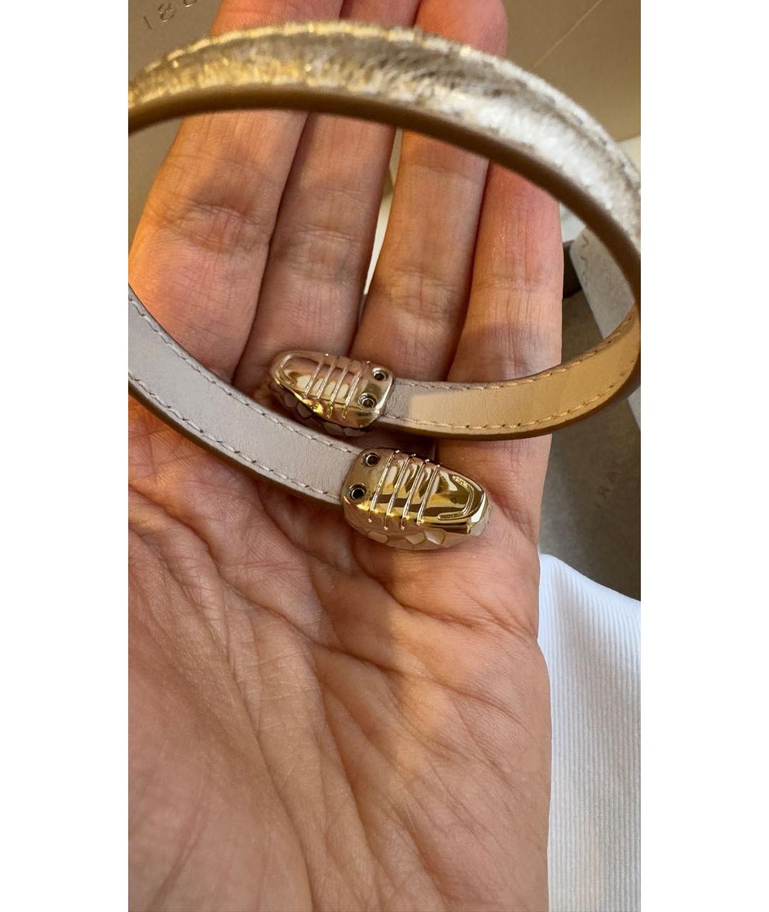 BVLGARI Золотой кожаный браслет, фото 4