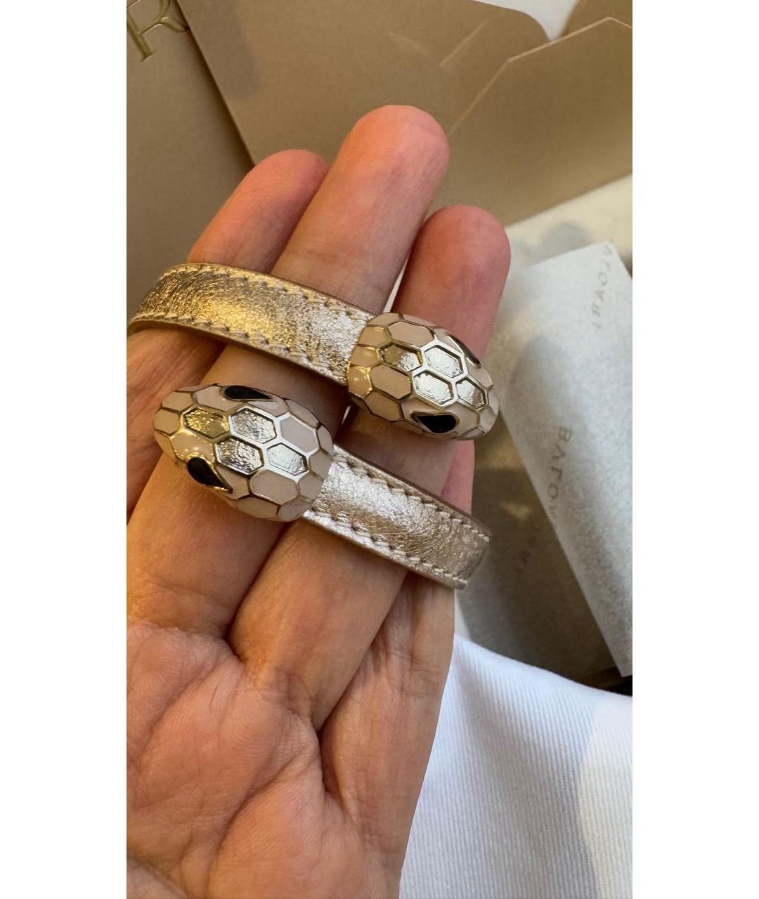 BVLGARI Золотой кожаный браслет, фото 3