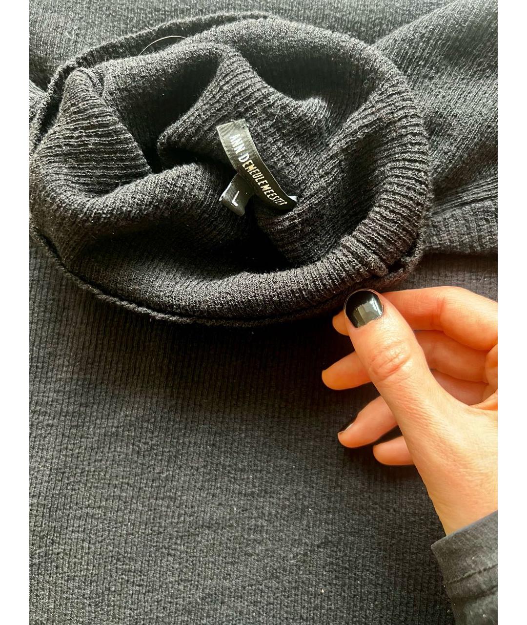 ANN DEMEULEMEESTER Черная шерстяная водолазка, фото 2