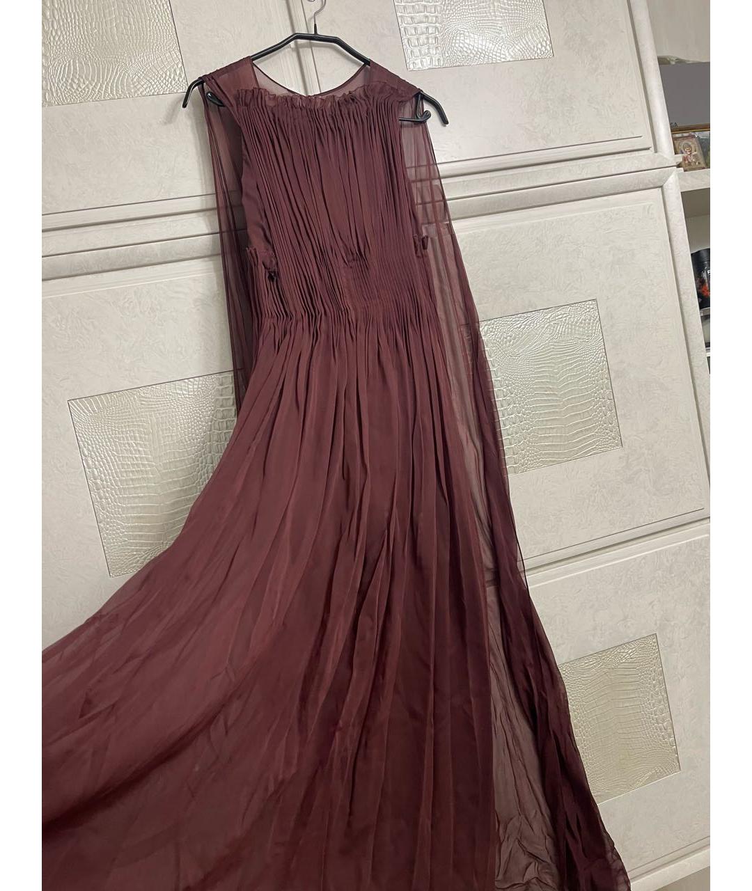 VALENTINO Бордовое шелковое вечернее платье, фото 2