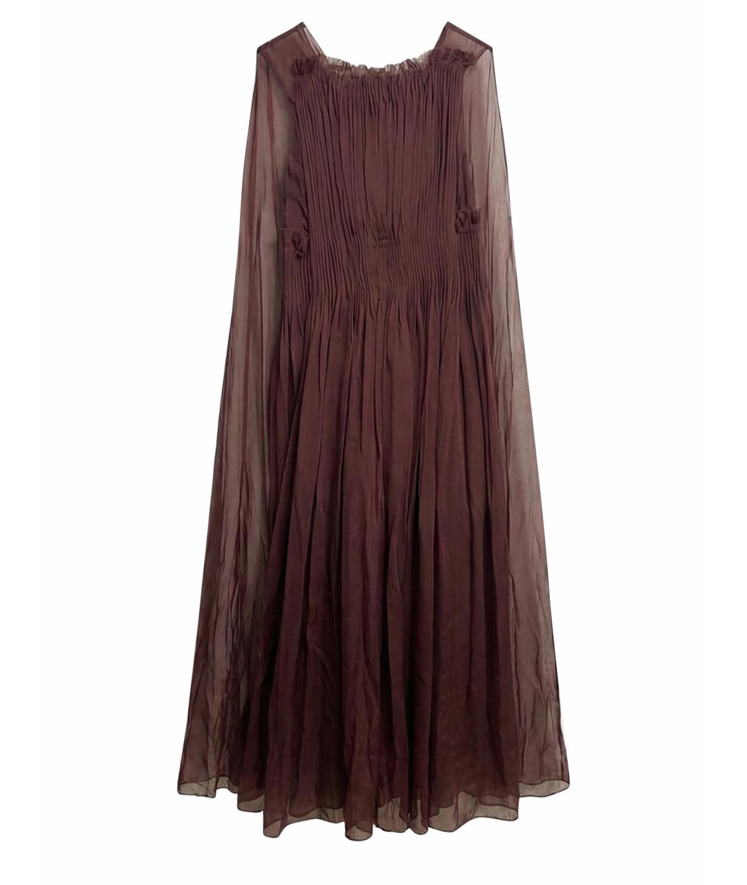 VALENTINO Бордовое шелковое вечернее платье, фото 1