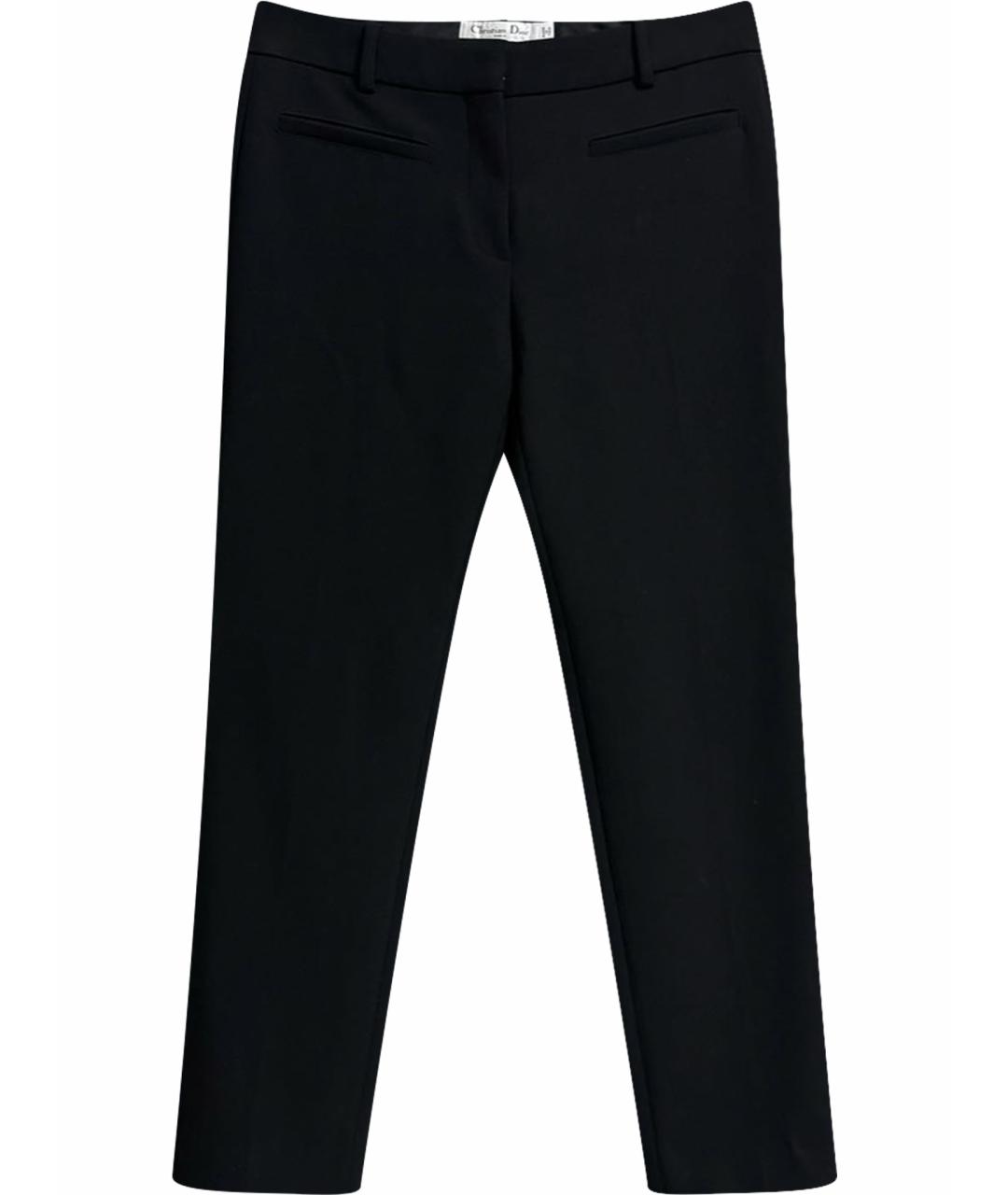 CHRISTIAN DIOR Черные шерстяные прямые брюки, фото 1