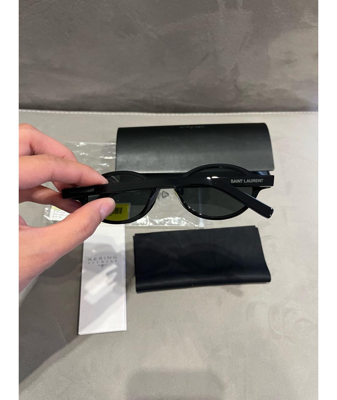 SAINT LAURENT Черные пластиковые солнцезащитные очки, фото 5