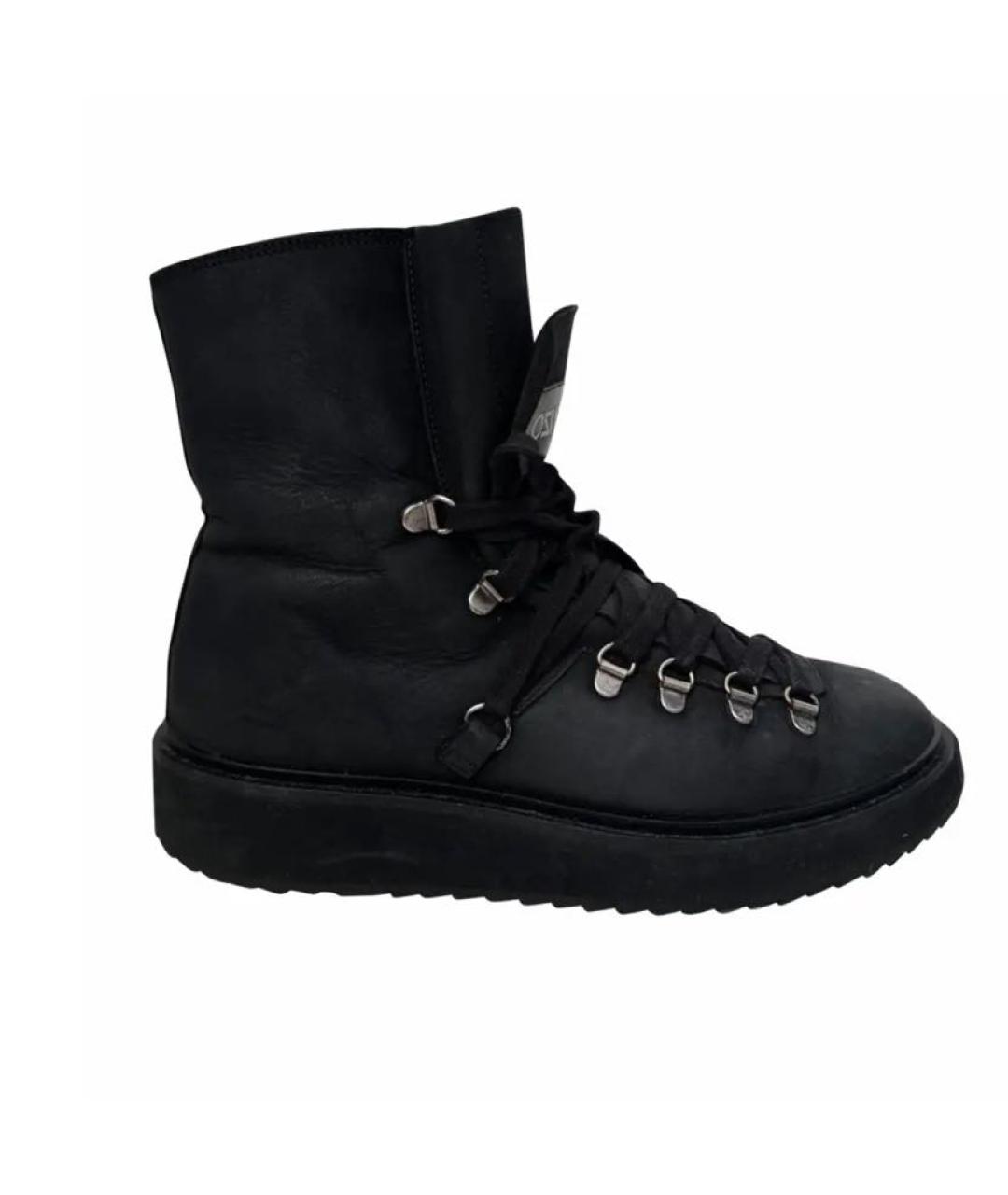 KENZO Черные кожаные ботинки, фото 1