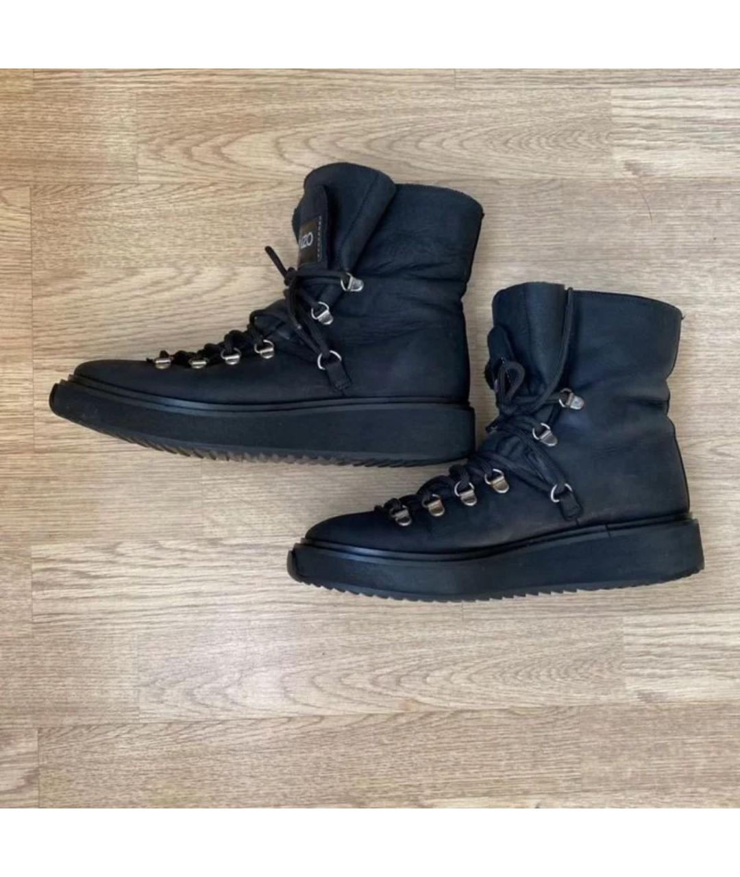 KENZO Черные кожаные ботинки, фото 5