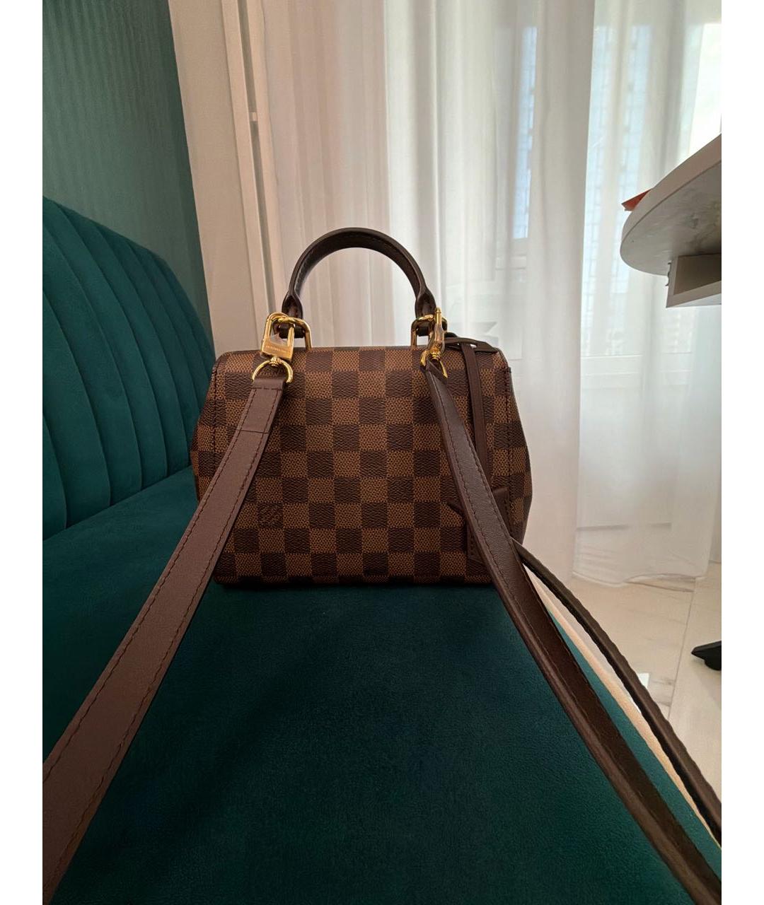 LOUIS VUITTON Коричневая кожаная сумка с короткими ручками, фото 3