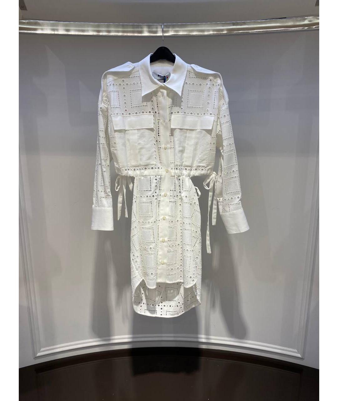 MSGM Белое хлопковое повседневное платье, фото 2